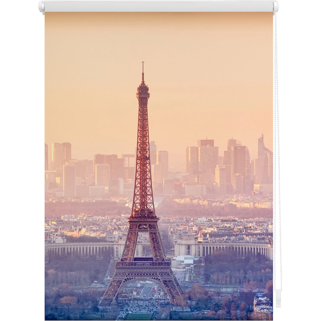 LICHTBLICK ORIGINAL Seitenzugrollo »Klemmfix Motiv Eiffelturm«, Lichtschutz, ohne Bohren, freihängend, bedruckt
