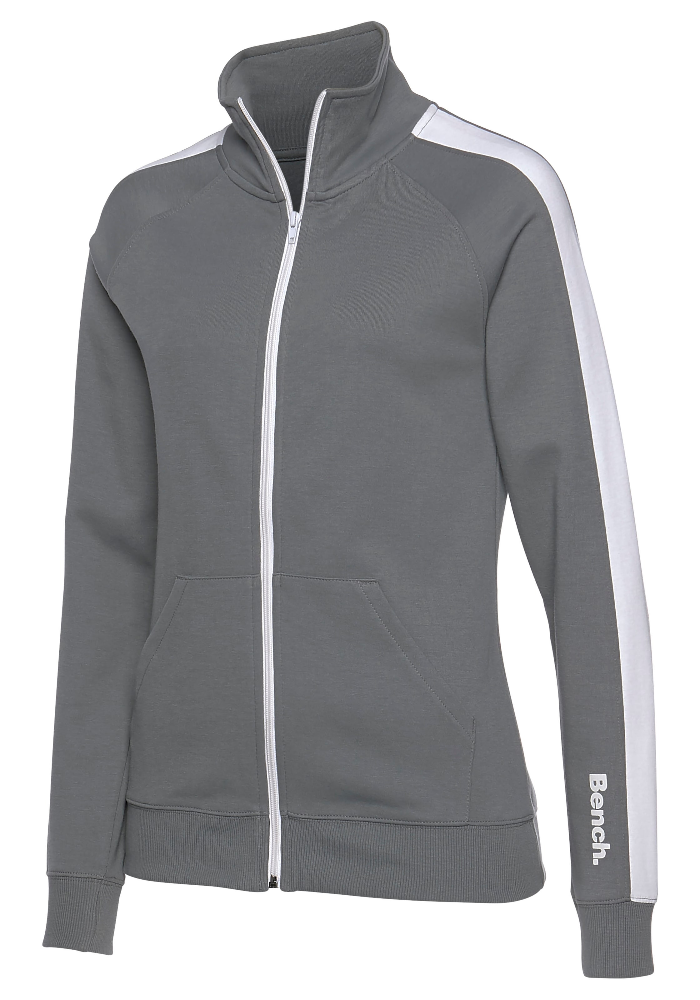 Loungeanzug Loungewear, »-Loungejacke«, Loungewear mit Bench. bestellen und Seitenstreifen Sweatjacke Stehkragen, online