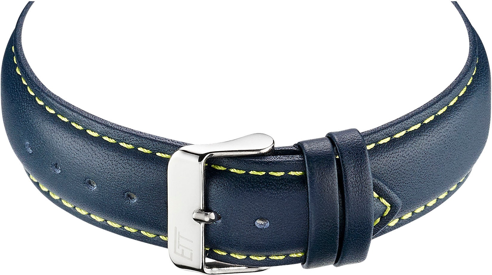 ETT Funkchronograph »Professional World Timer«, Armbanduhr, Herren, Solar, Titan, Datum, Stoppfunktion, Lederarmband