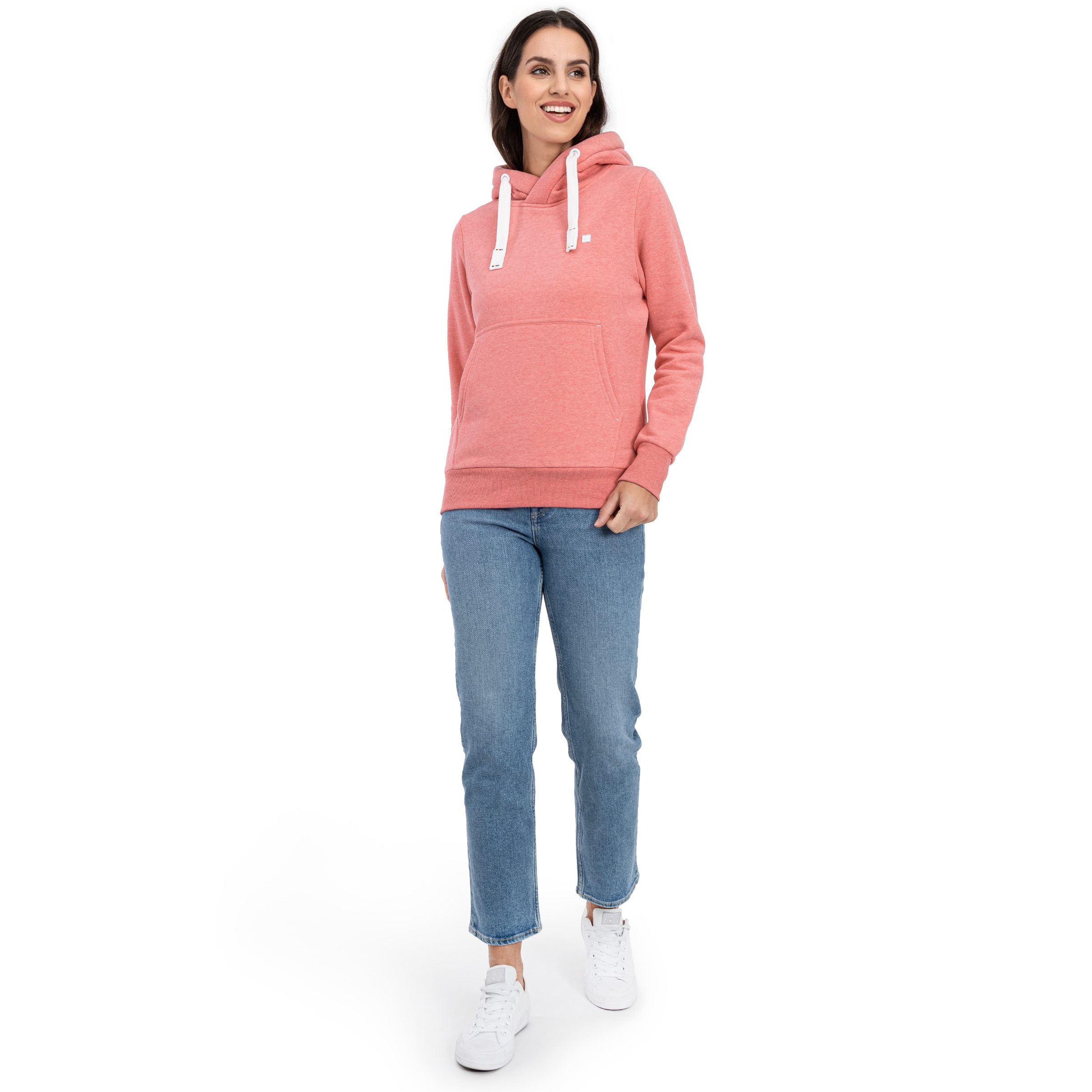 DEPROC Active Kapuzensweatshirt »HildaCMYK II WOMEN« weiche Fleecejacke mit Kängurutasche