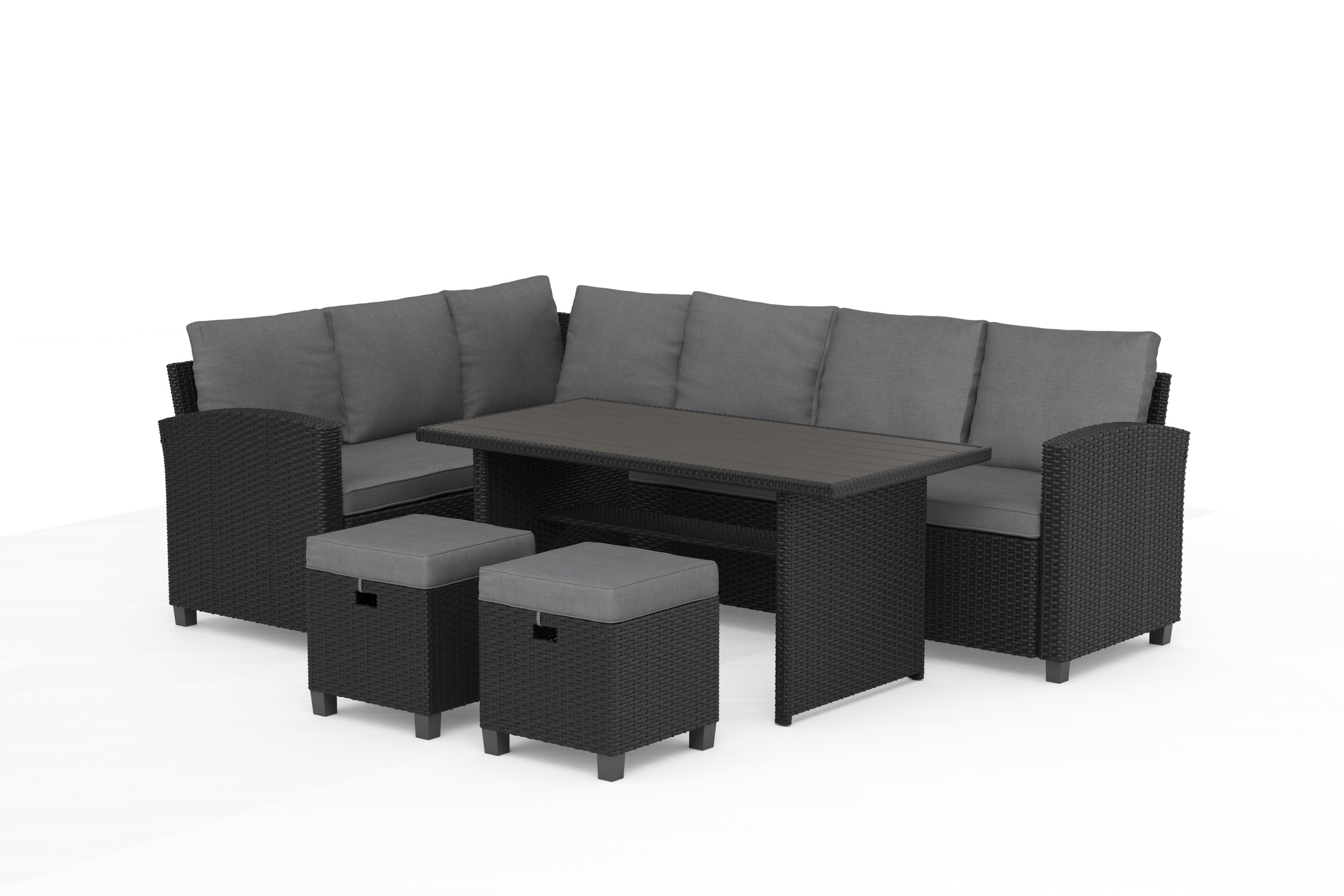 KONIFERA Gartenlounge-Set »Georgia« 2x 3er Bank,, 2x Hocker, 1x Tisch 145x7 günstig online kaufen