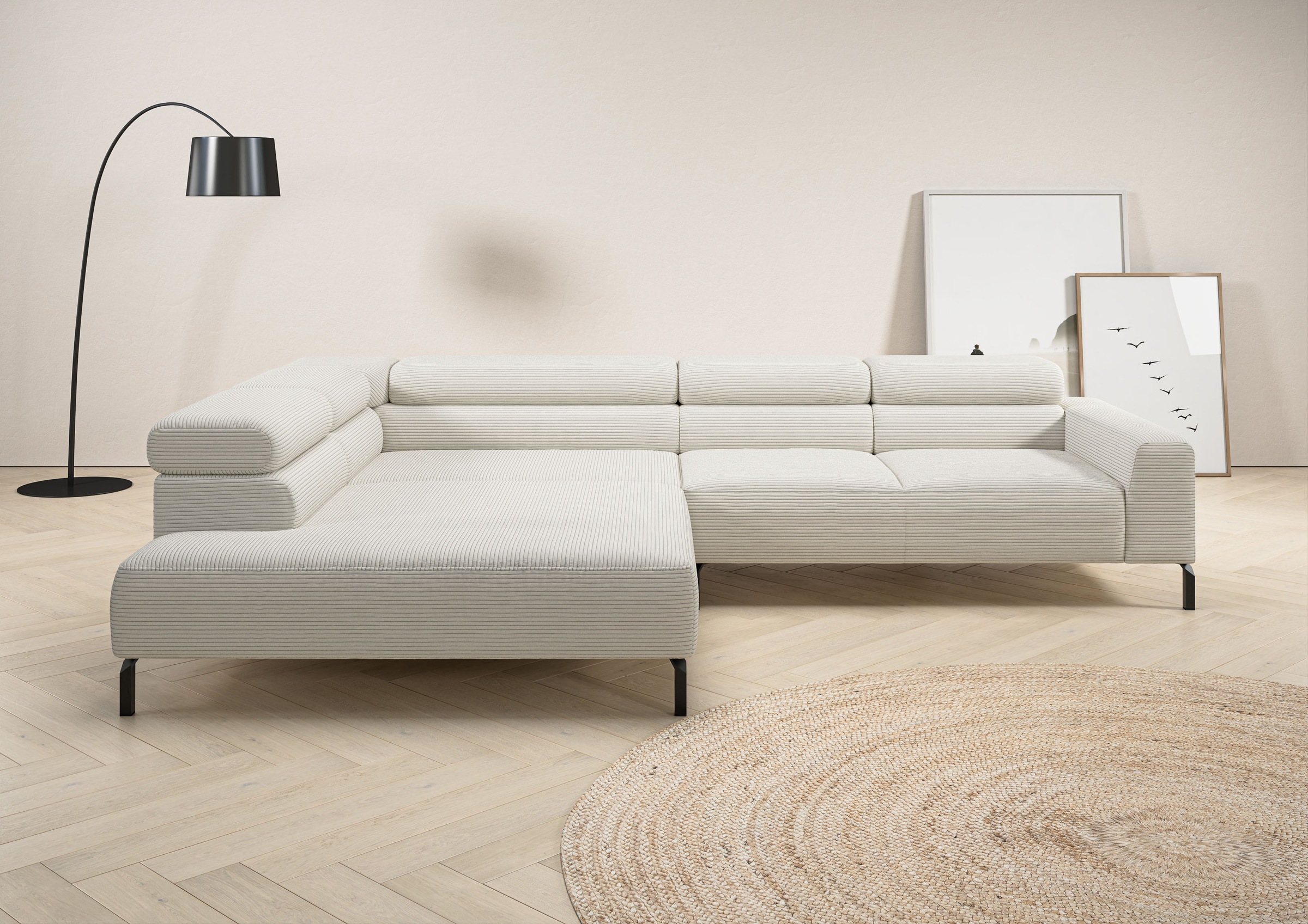 Places of Style Ecksofa »Antonelli, L-Form, inkl. Kopfteilverstellung, Brei günstig online kaufen