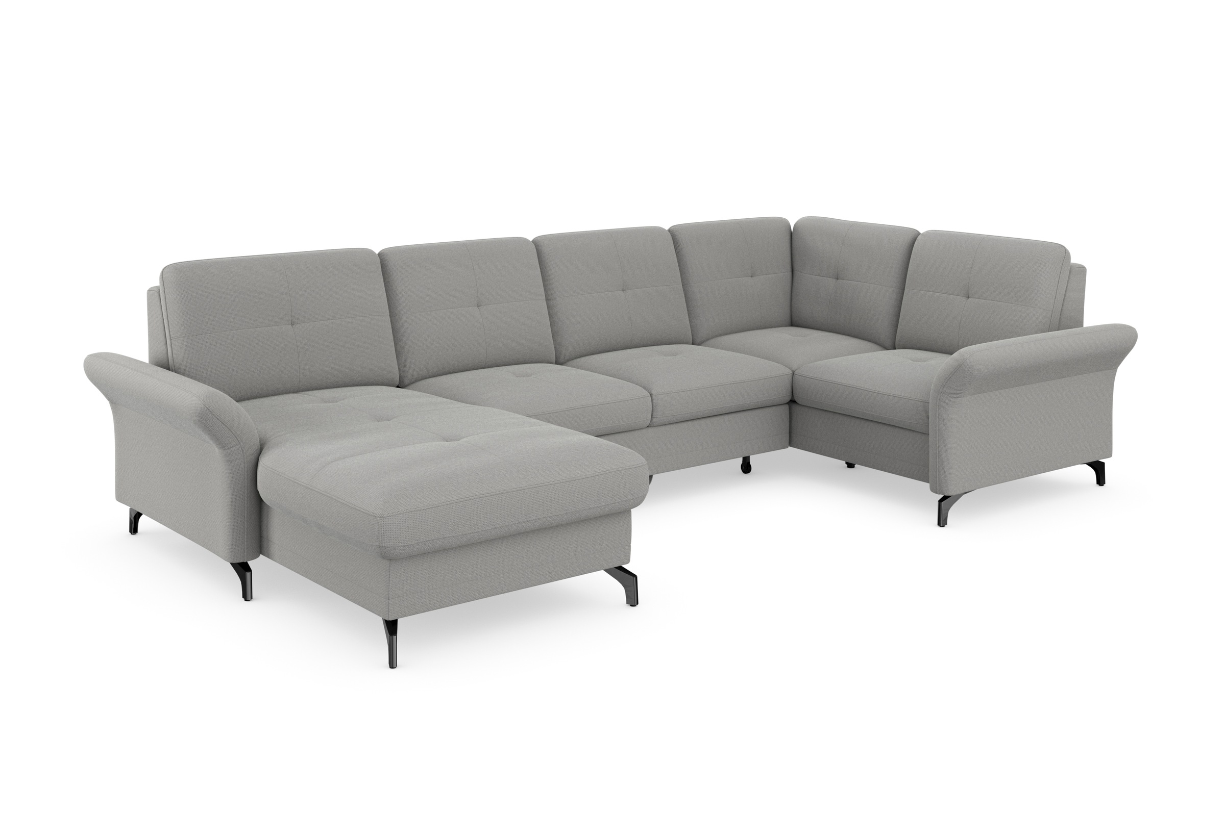 Places of Style Wohnlandschaft »Calando U-Form«, wahlweise mit Bettfunktion, Bettkasten und Armteilfunktion