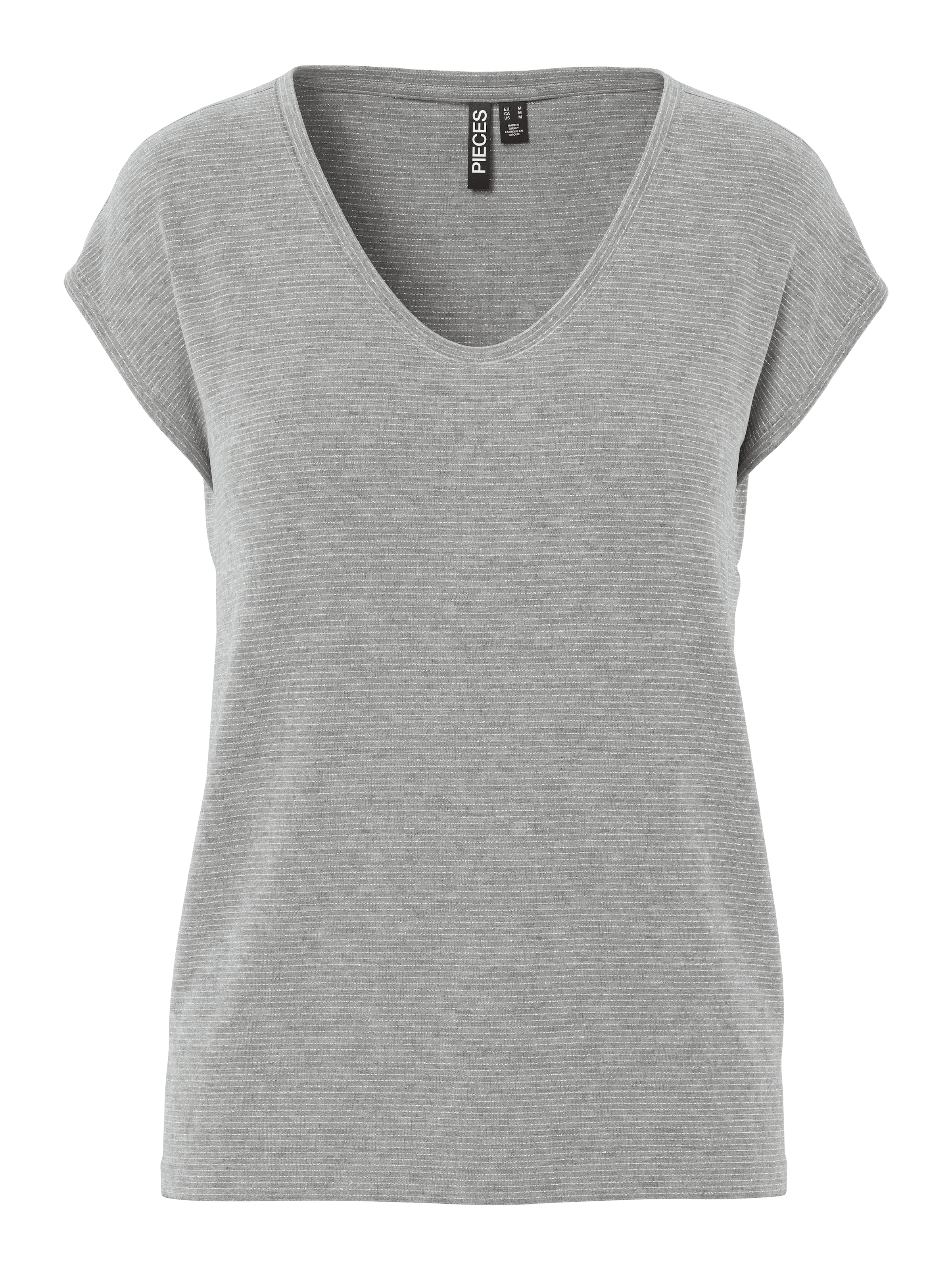 pieces T-Shirt »PC BILLO« mit Glitzerstreifen