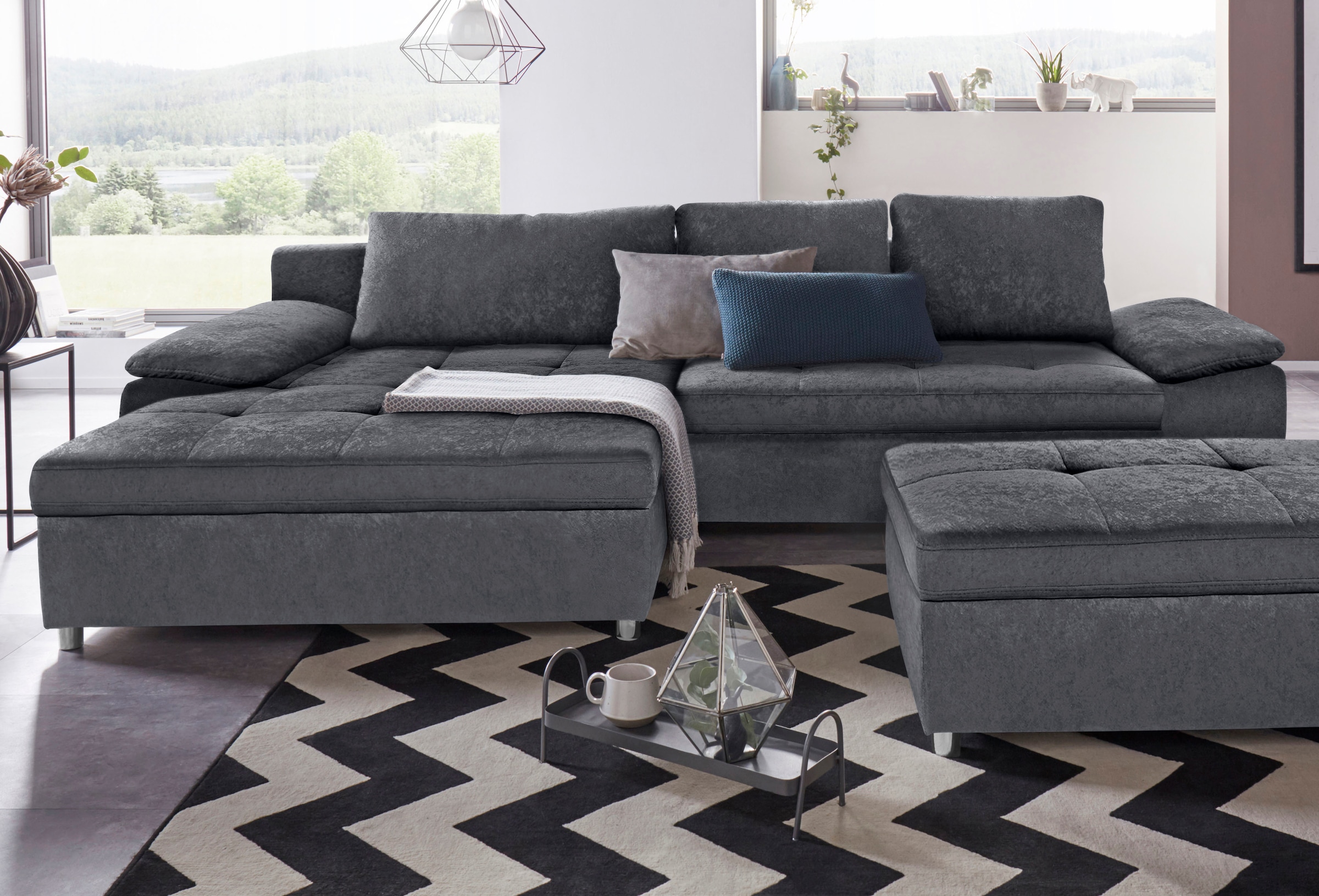 sit&more Ecksofa »Labene L-Form« wahlweise mit Bettfunktion und Bettkasten, günstig online kaufen