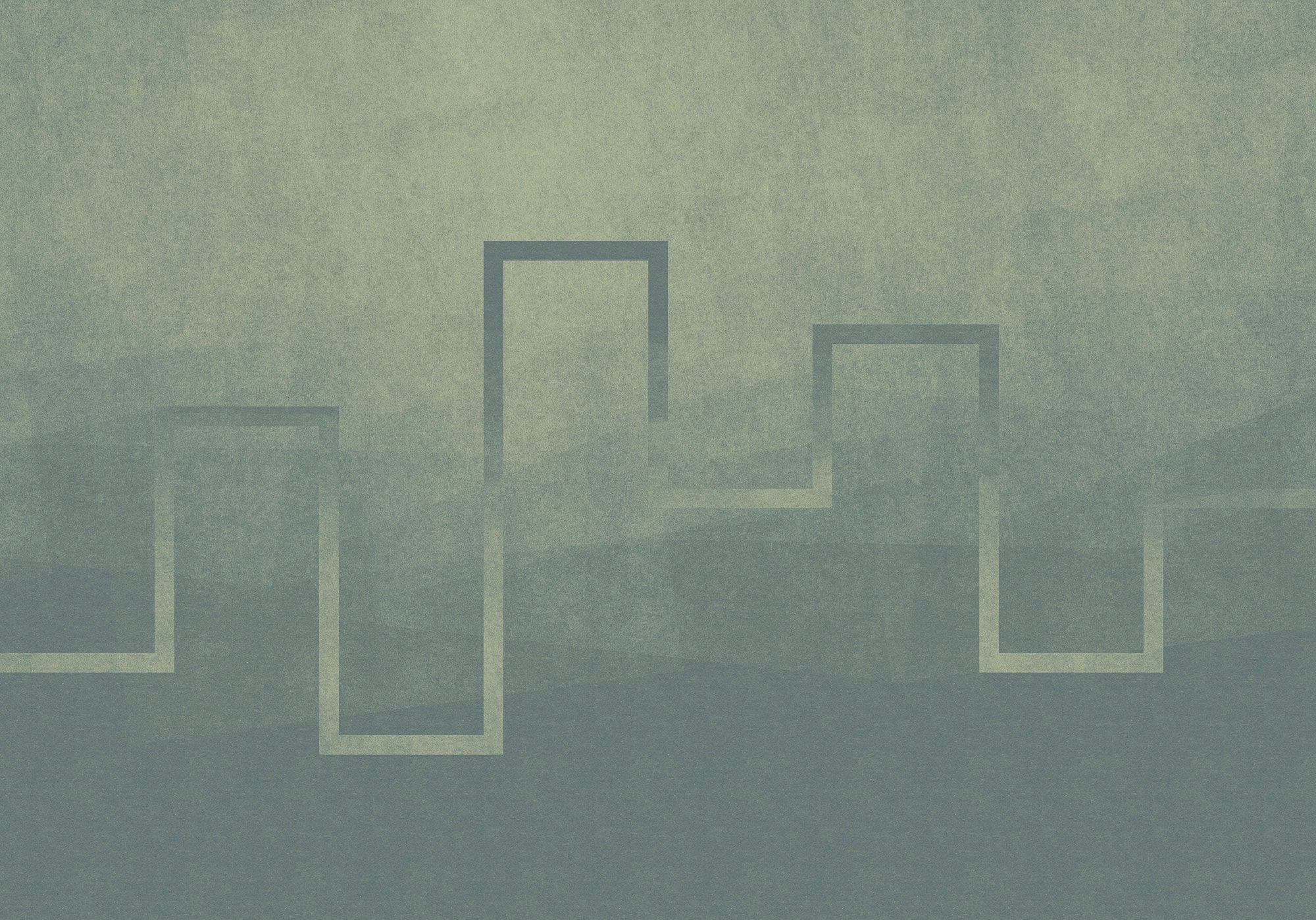 KOMAR Fototapete »Digitaldruck Vlies - level - Größe 400 x 280 cm« bedruckt glatt Wohnzimmer, Schlafzimmer grün/braun/blau B/L: 400 m m x 280 m m