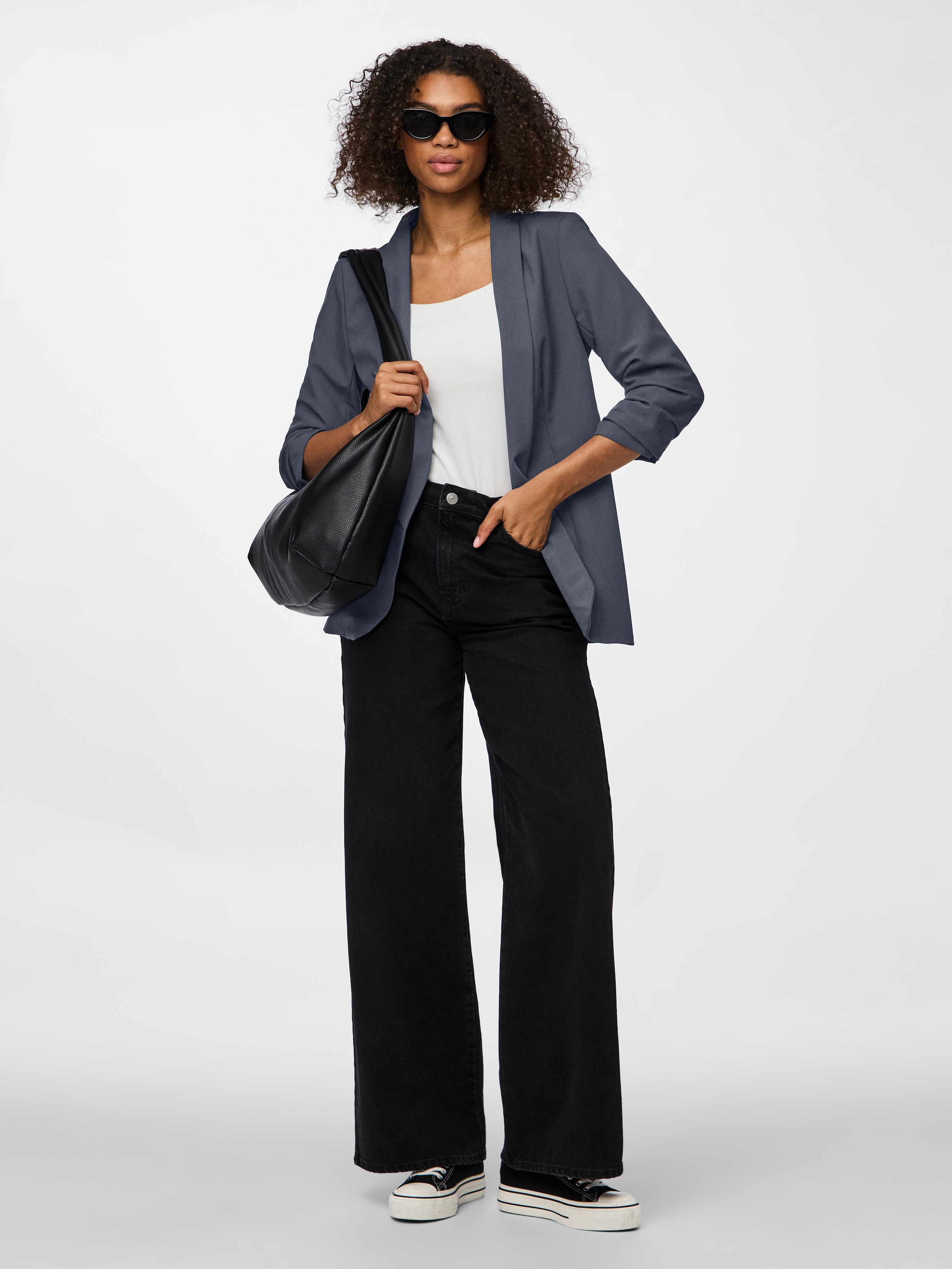 pieces Blusenblazer »PCBOSELLA 3/4 BLAZER NOOS« Materialmix, regular fit