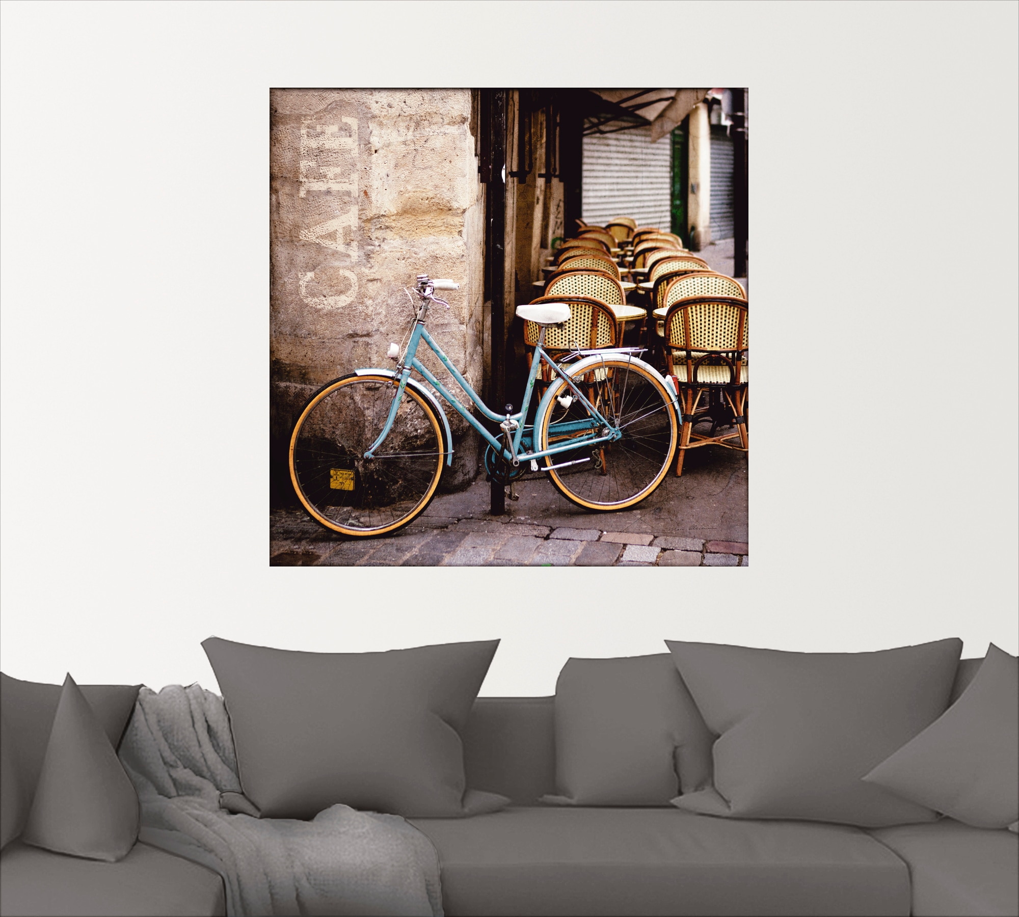 Artland Wandfolie »Fahrrad am Café«, Fahrräder, (1 St.), selbstklebend