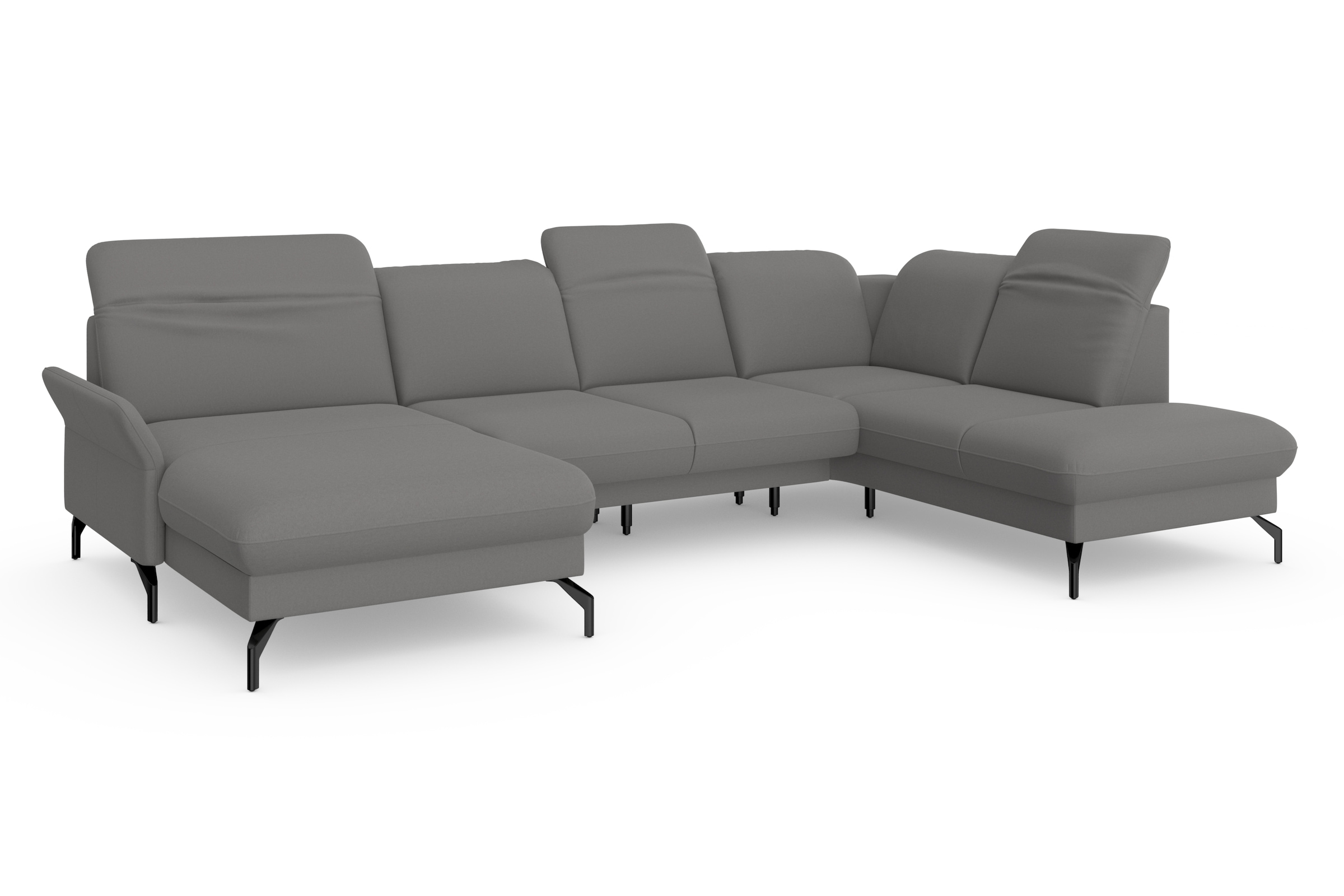 sit&more Wohnlandschaft »Fashion U-Form«, wahlweise mit Kopfteilverstellung, Vorziehsitz, motorisch, Metallfüße