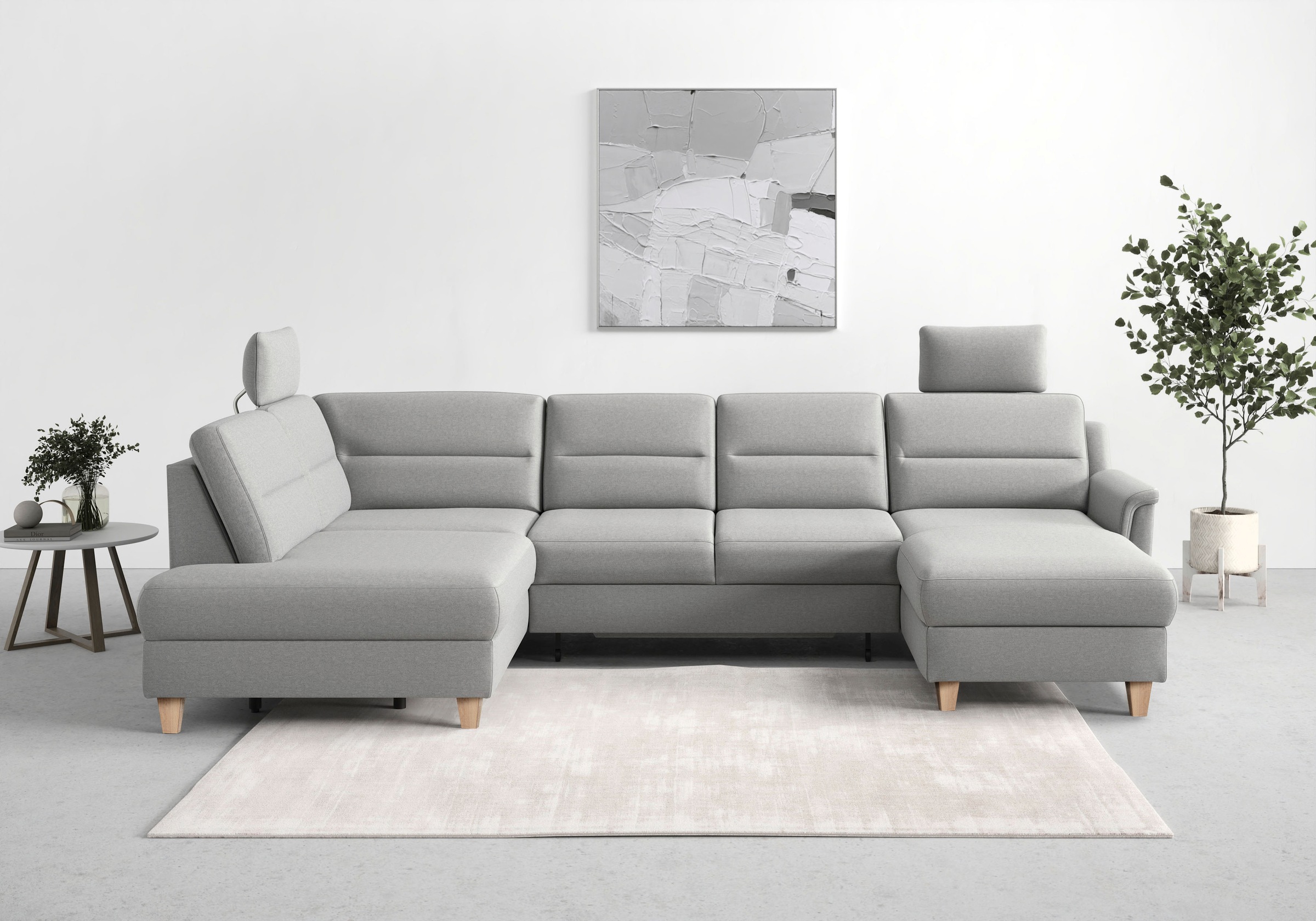 sit&more Wohnlandschaft »Farö U-Form«, inklusive Federkern, wahlweise mit Bettfunktion und Bettkasten