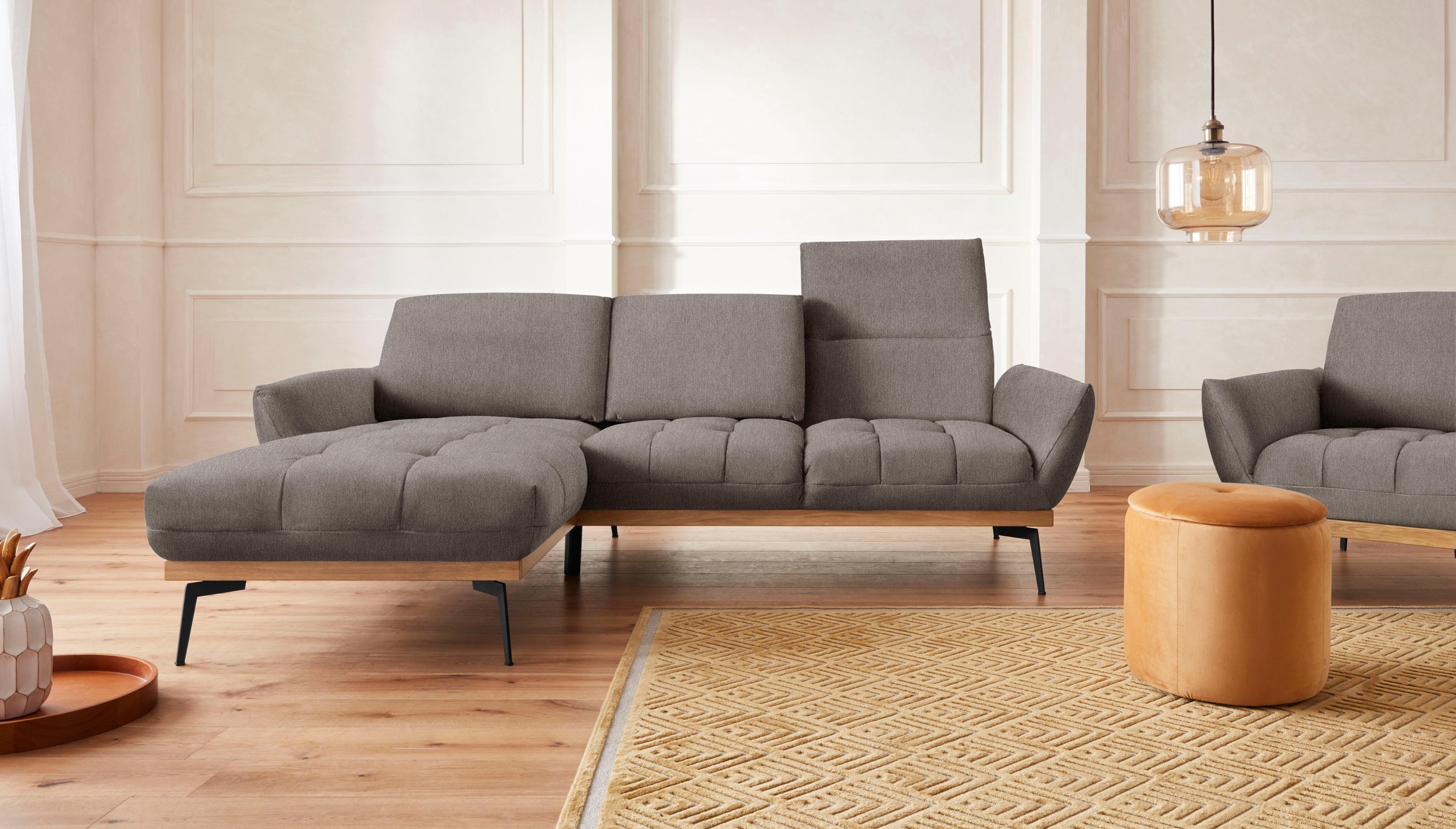 Guido Maria Kretschmer Home&Living Ecksofa »Palíc, inkl. Rückenverstellung, bequem, elegant, Breite 245cm, L-Form«