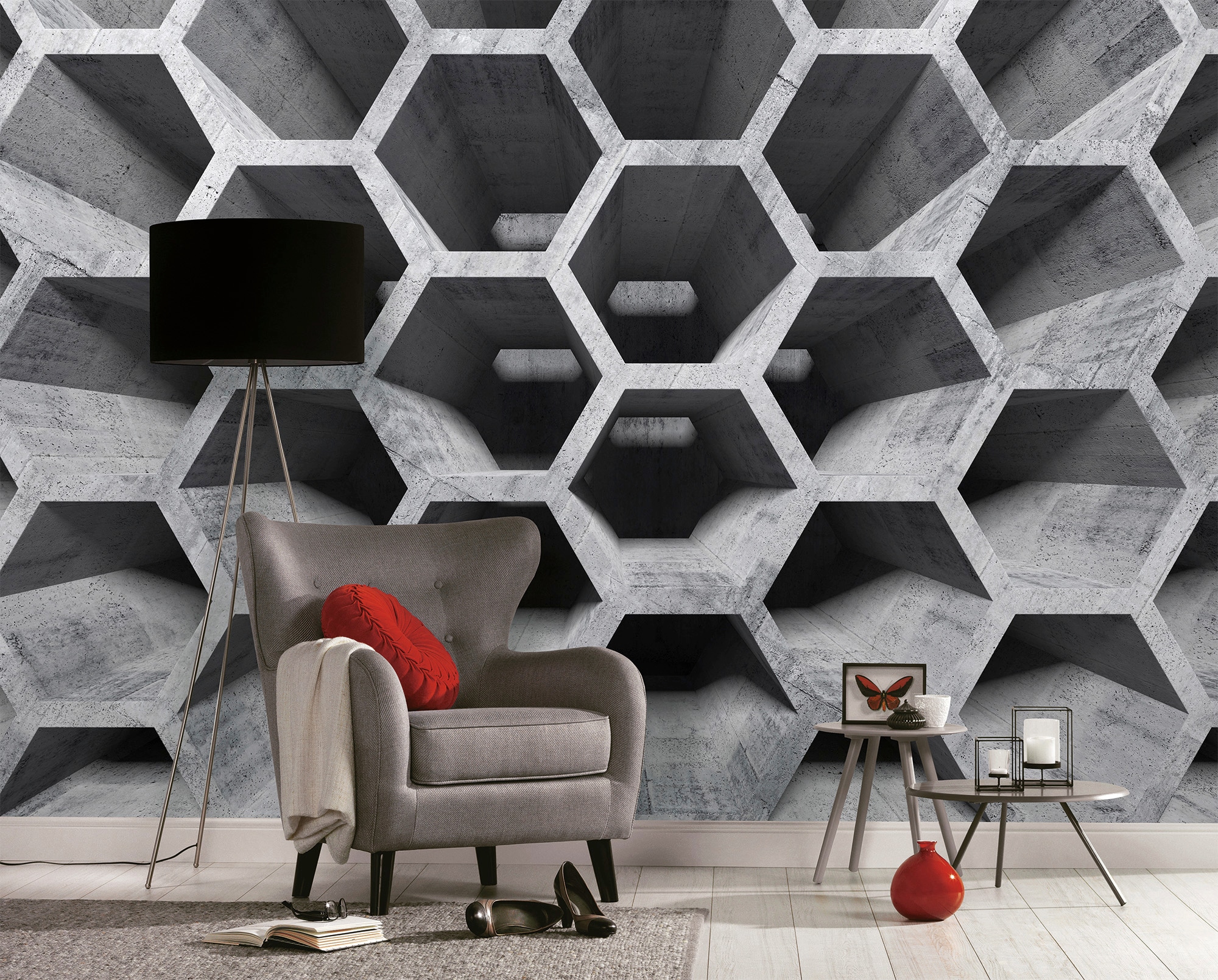 living walls Fototapete »Designwalls Honeycomb Structure 1«, Vlies, Wand, Schräge, Decke