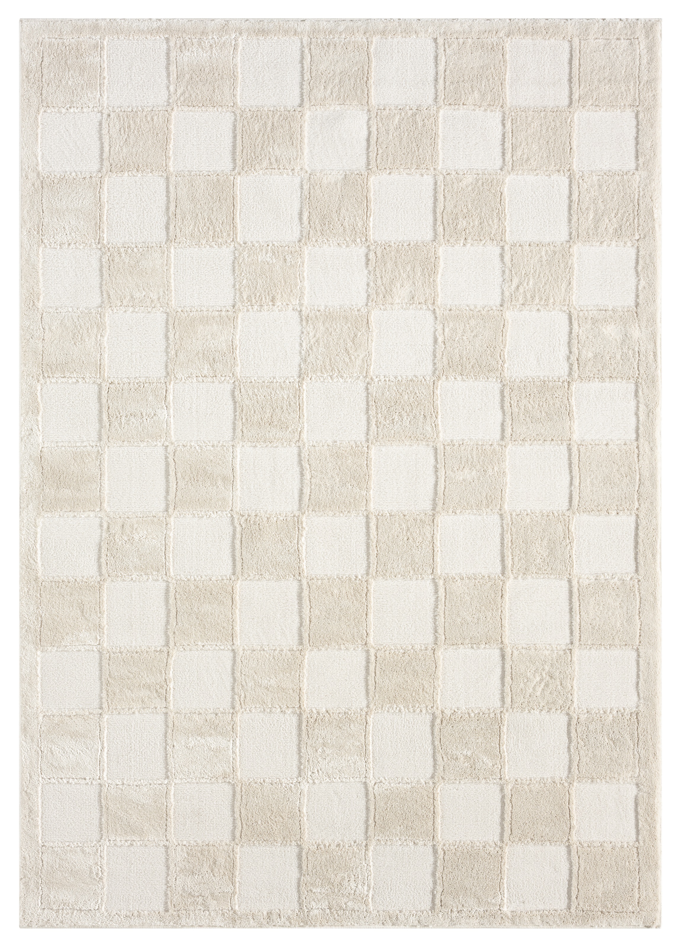 OTTO home Teppich »Belion, Hoch-Tief-Struktur«, rechteckig, 19 mm Höhe, leichter Glanz, Schachbrettmuster, Modern, Wohnzimmer, Schlafzimmer