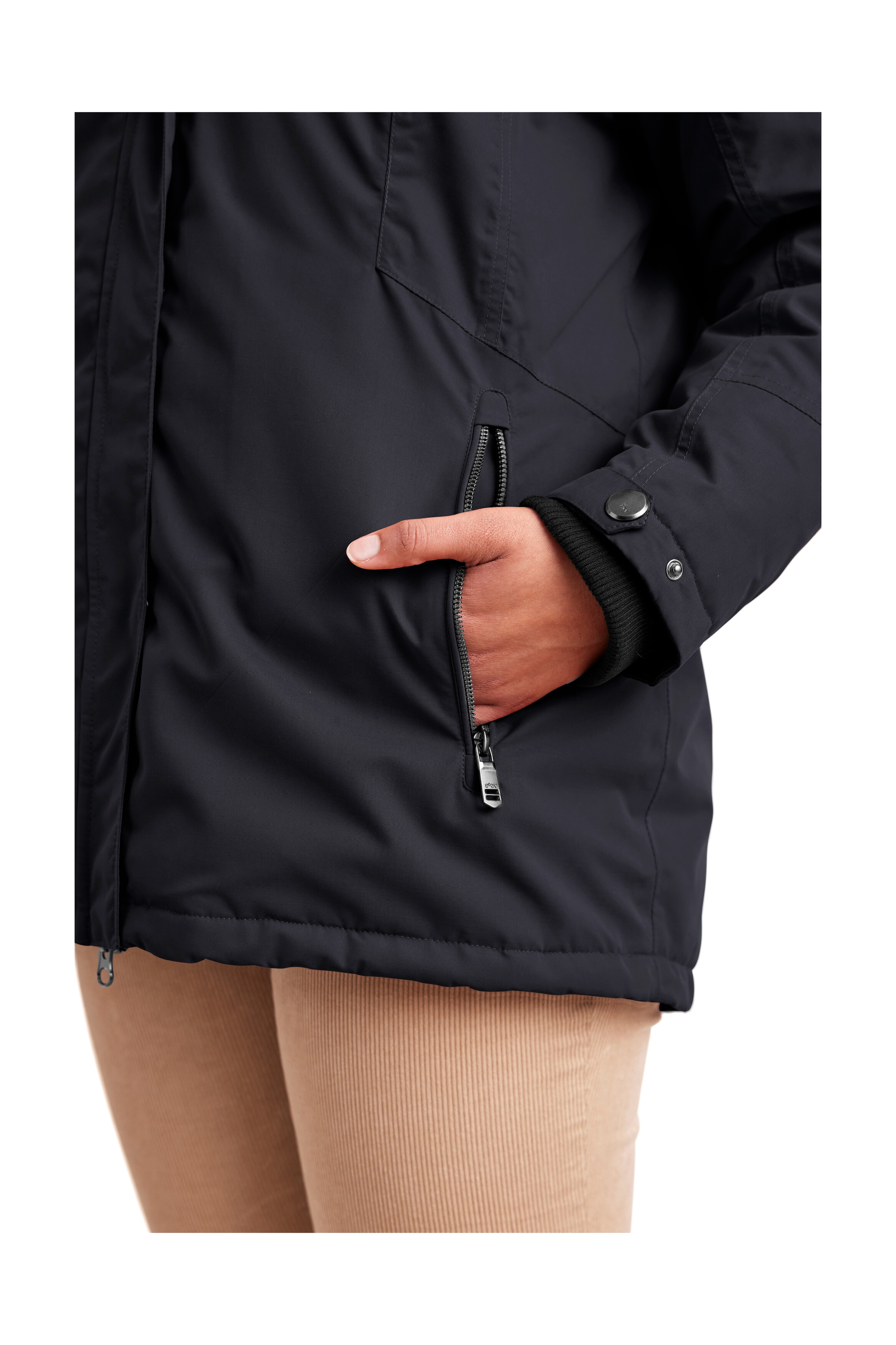 STOY Funktionsjacke »STW 4 WMN JCKT« Wasserdichte, atmungsaktive Jacke mit Teddy Fleece und abnehmbarer Kapuze