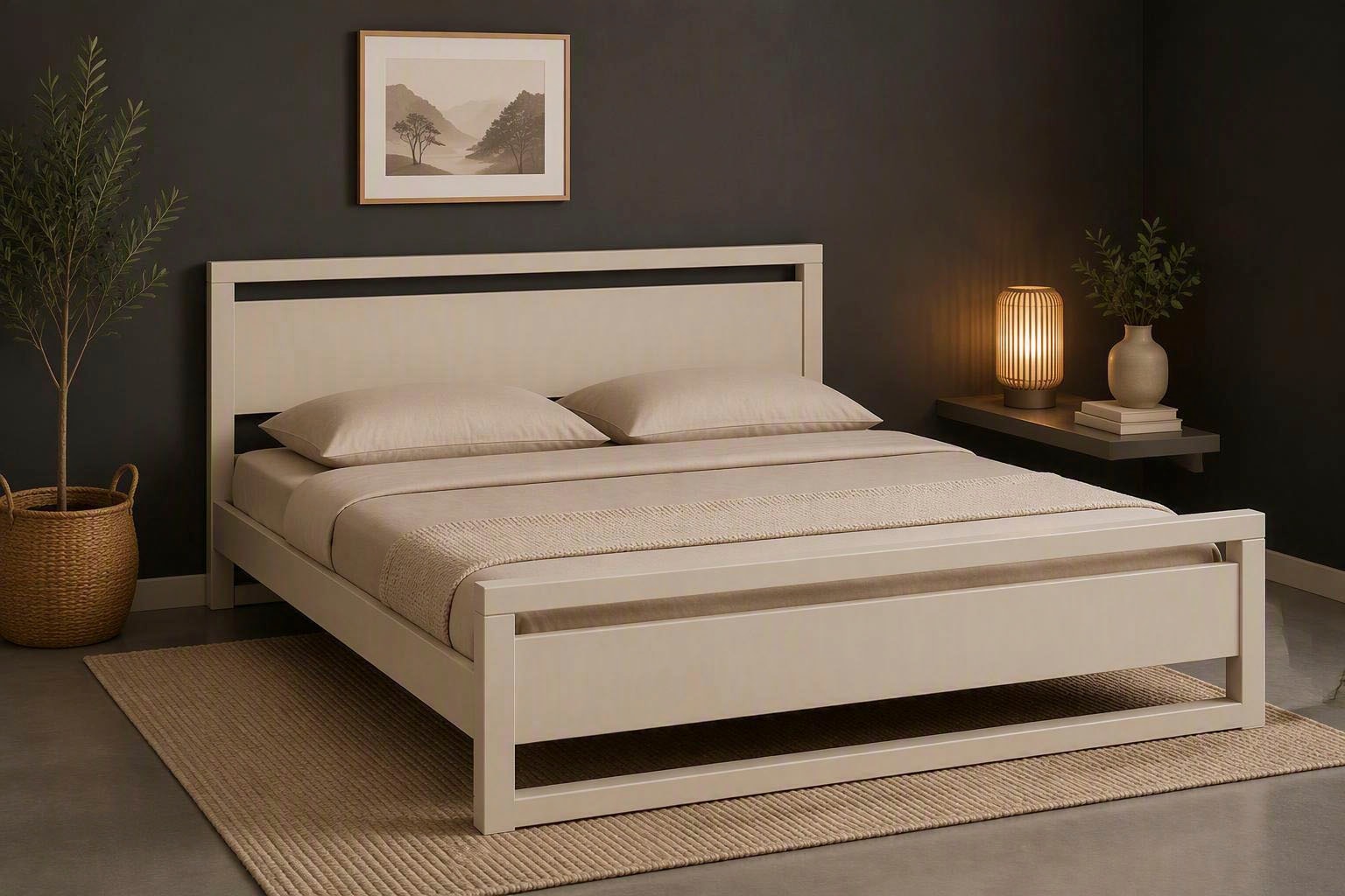 OTTO home Massivholzbett »Wellow , Kaschmir-Beige-Beige, Kiefer, inklusive Lattenrost« nordisch-modern, bis 180 kg belastbar, FSC® & Made in Europe