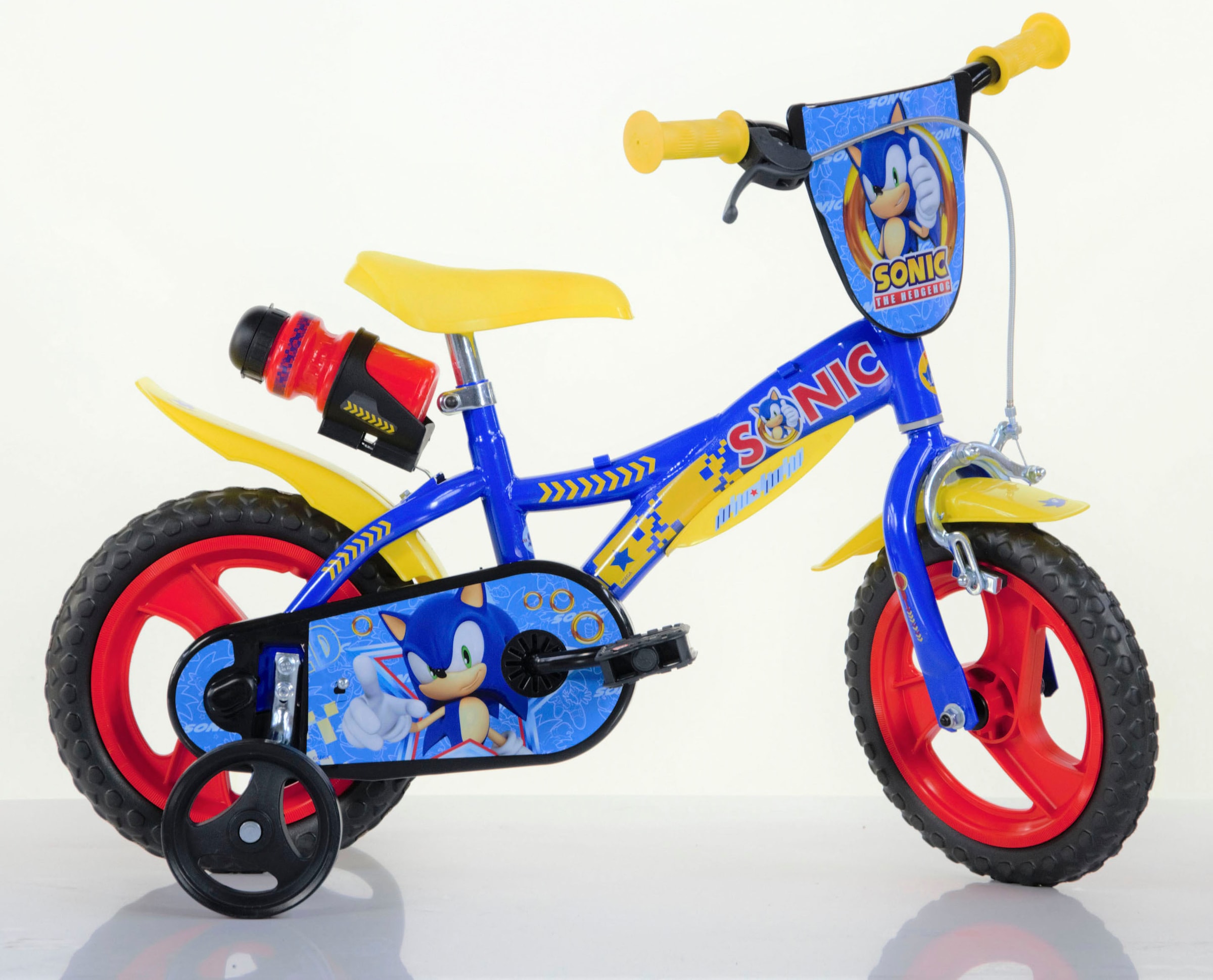 Kinderfahrrad »Sonic 12 Zoll«, 1 Gang, mit Stützrädern, Trinkflasche und Frontschild