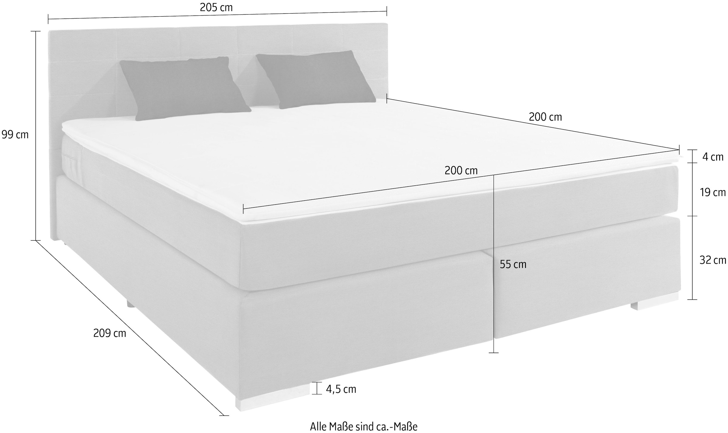 COTTA Boxspringbett »Simba«, Topseller! wahlweise mit oder ohne Matratze und Topper bestellbar
