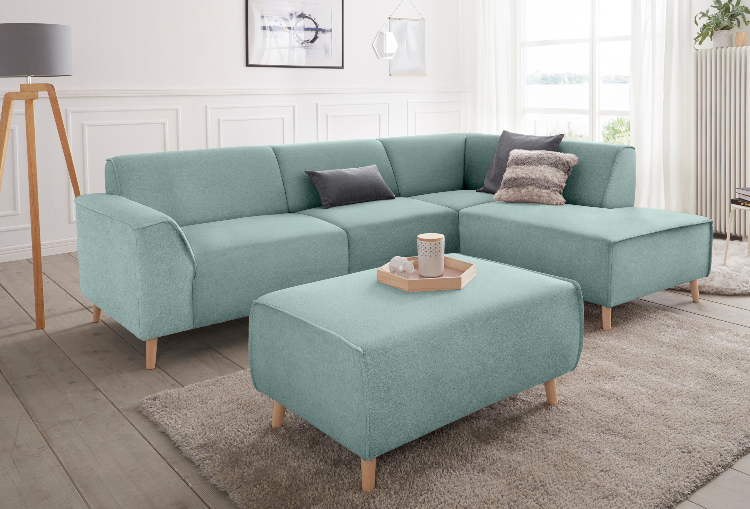 andas Ecksofa »Janek L-Form«, mit Federkern und Keder in scandinavischem Design