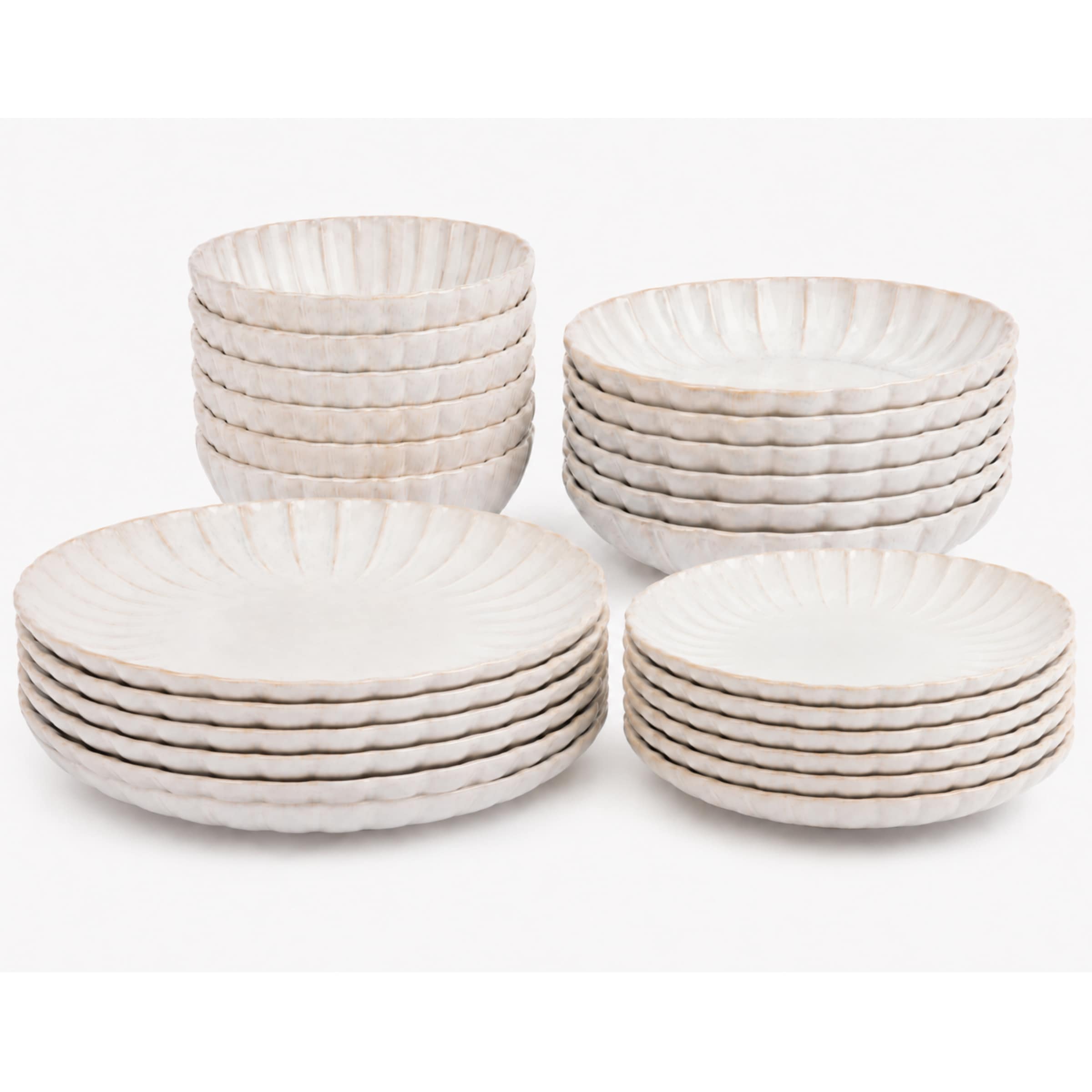 Cosy & Trendy Teller-Set »Astera, Geschirr-Set, 24-tlg.« Steinzeug, für 6 Personen, rund, spülmaschinengeeignet