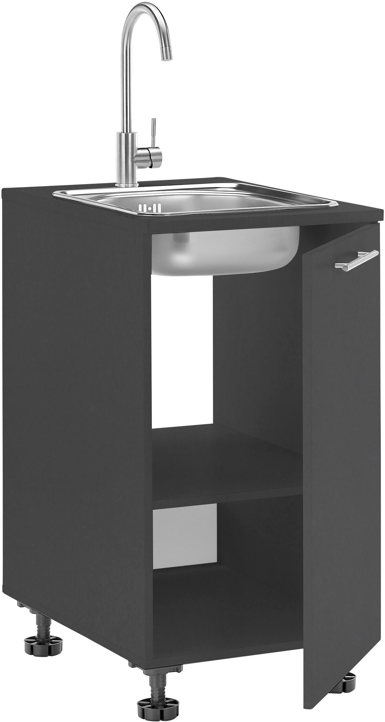 Laundreezy Spülenschrank »Laundreezy, Spülenschrank BxHxT 50x92x68 cm« 1 Stk. tlg. Breite 50cm, Tür L/R montierbar, Softclose, höhenverstellbare Füße