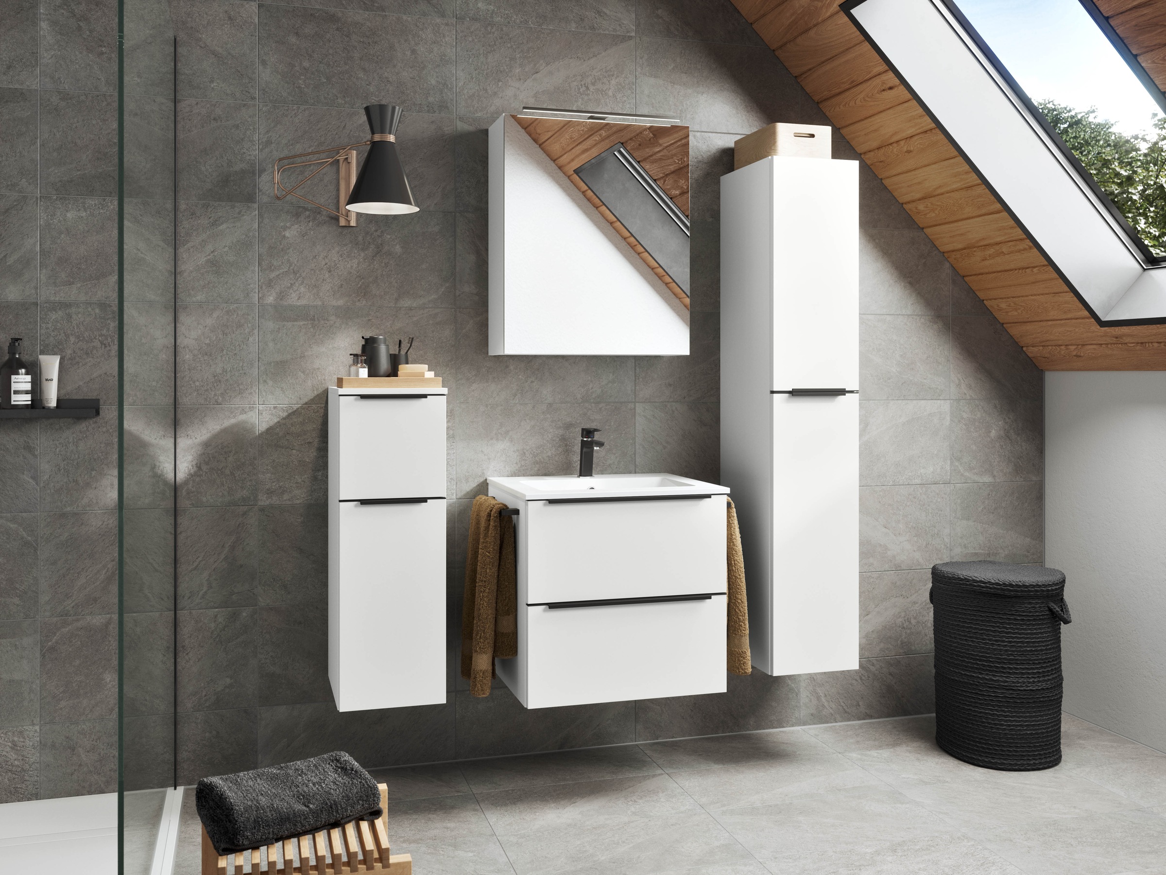 nobilia® Badmöbel-Set »Levere« vormontiert, mit Soft-Close, 4 Stk. tlg. günstig online kaufen