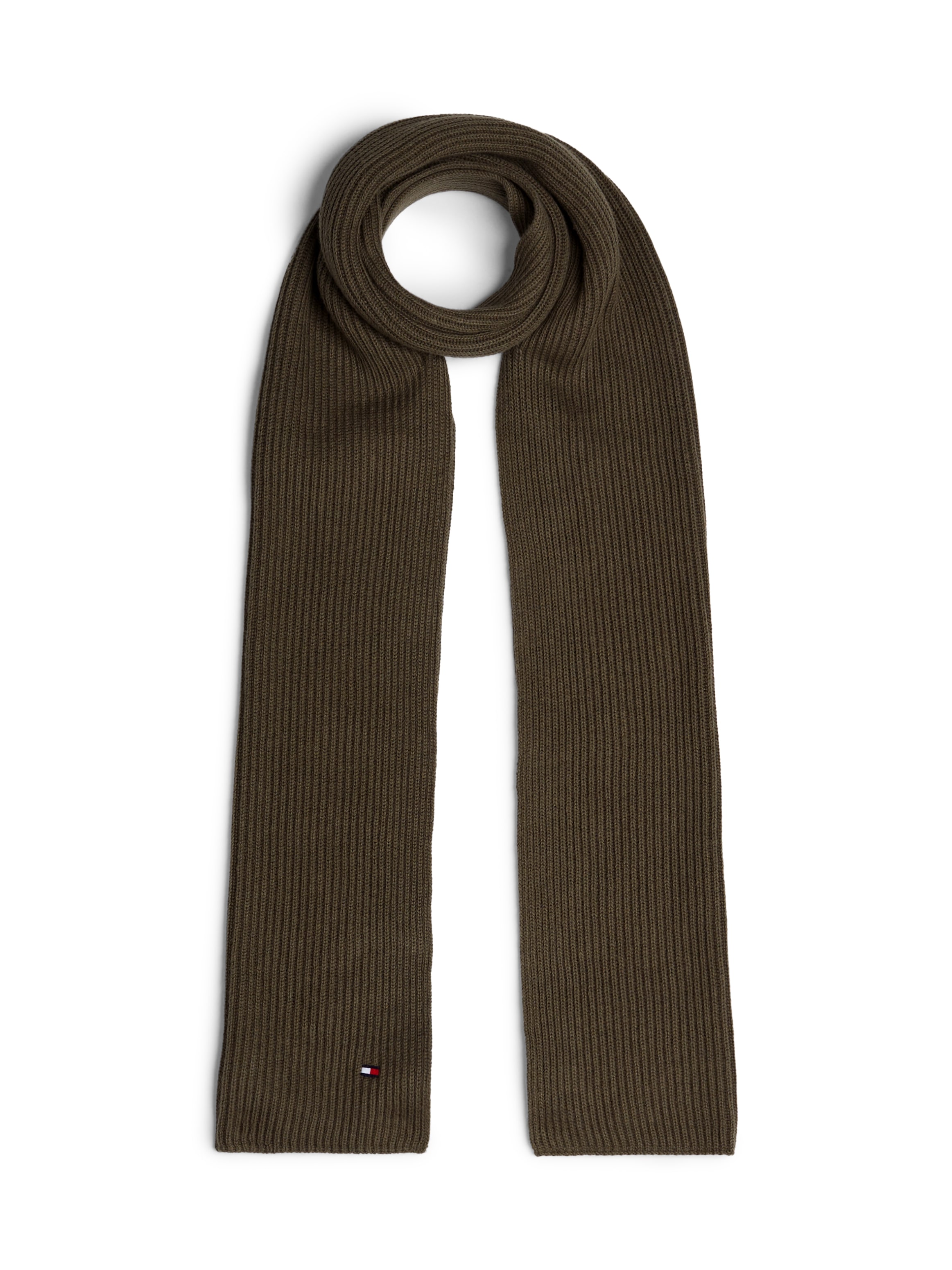 Tommy Hilfiger Strickschal »TH FLAG PIMA COTTON CASH SCARF«, mit Logostickerei