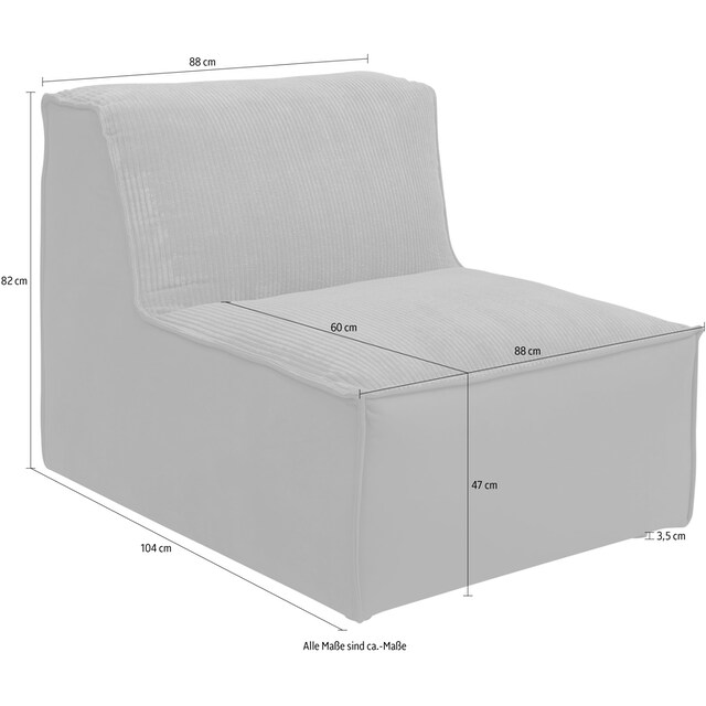 RAUM.ID Sofa-Mittelelement »Modulid«, (1 St.), als Modul oder separat  verwendbar, in Cord bestellen