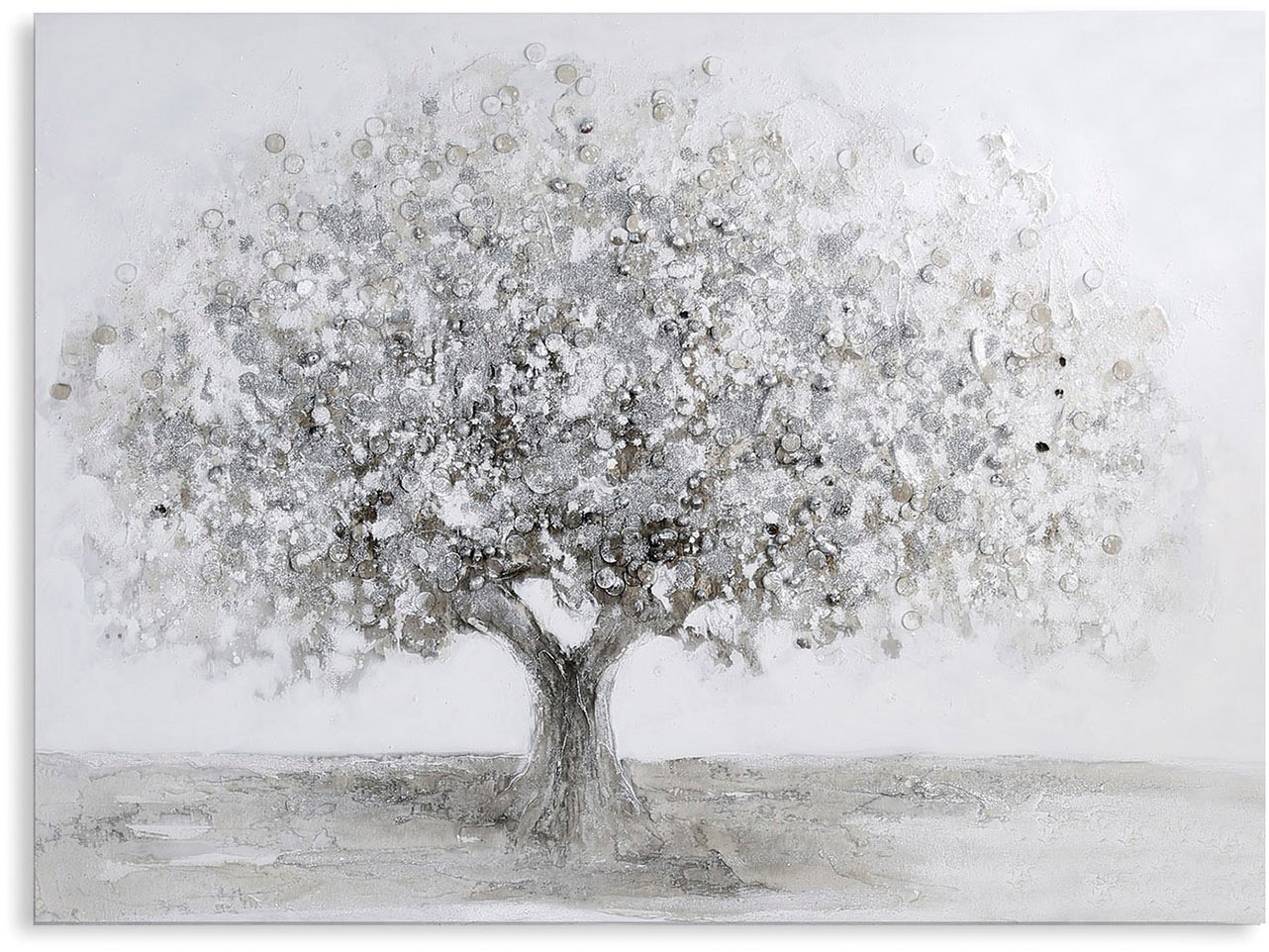 GILDE Leinwandbild »Bild rechteckig Big Tree grau; silberfarben H. 90 cm«, günstig online kaufen