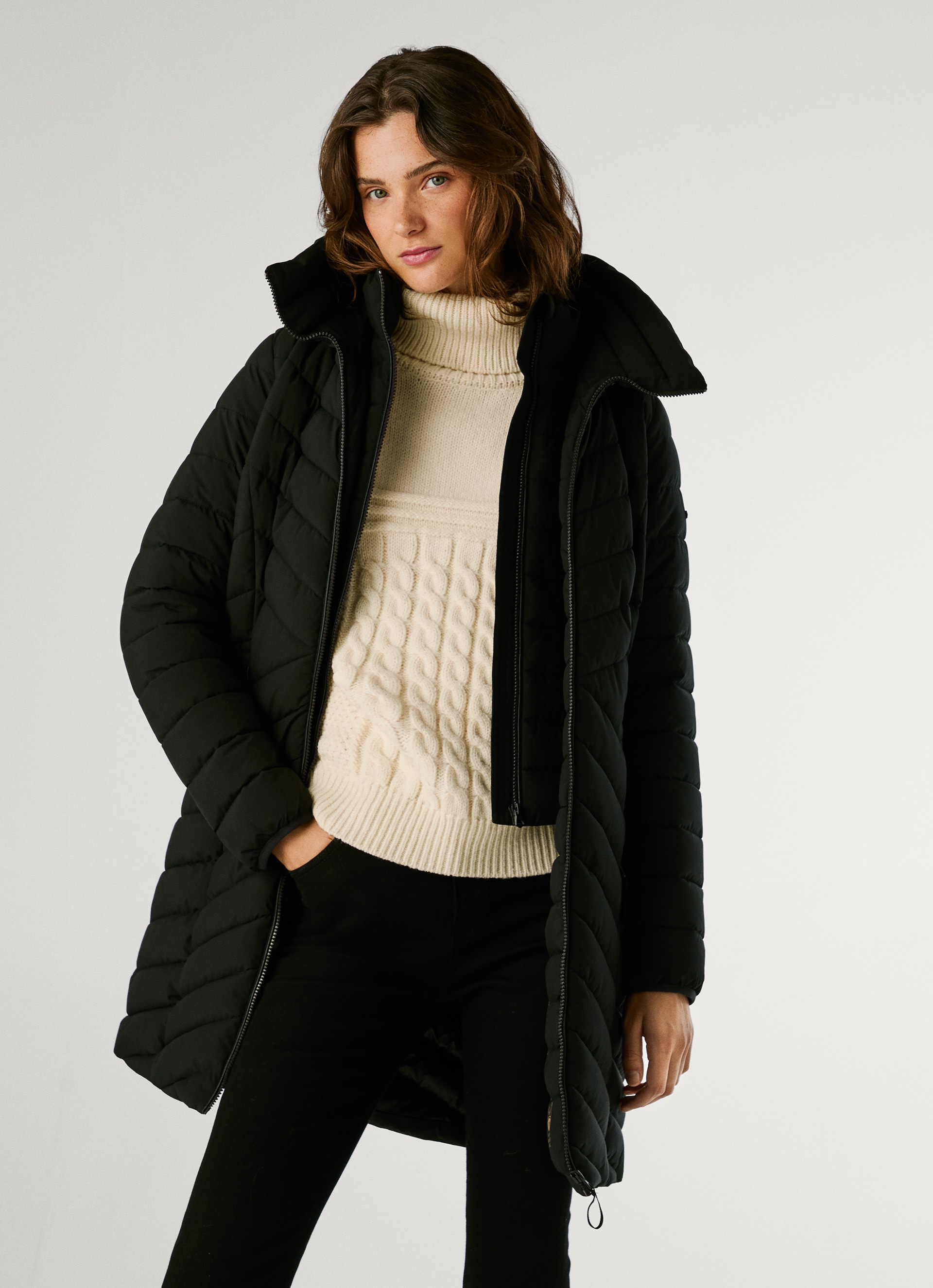 Pepe Jeans Steppmantel »SANN LONG« wasserabweisend, mit Innenverschluss