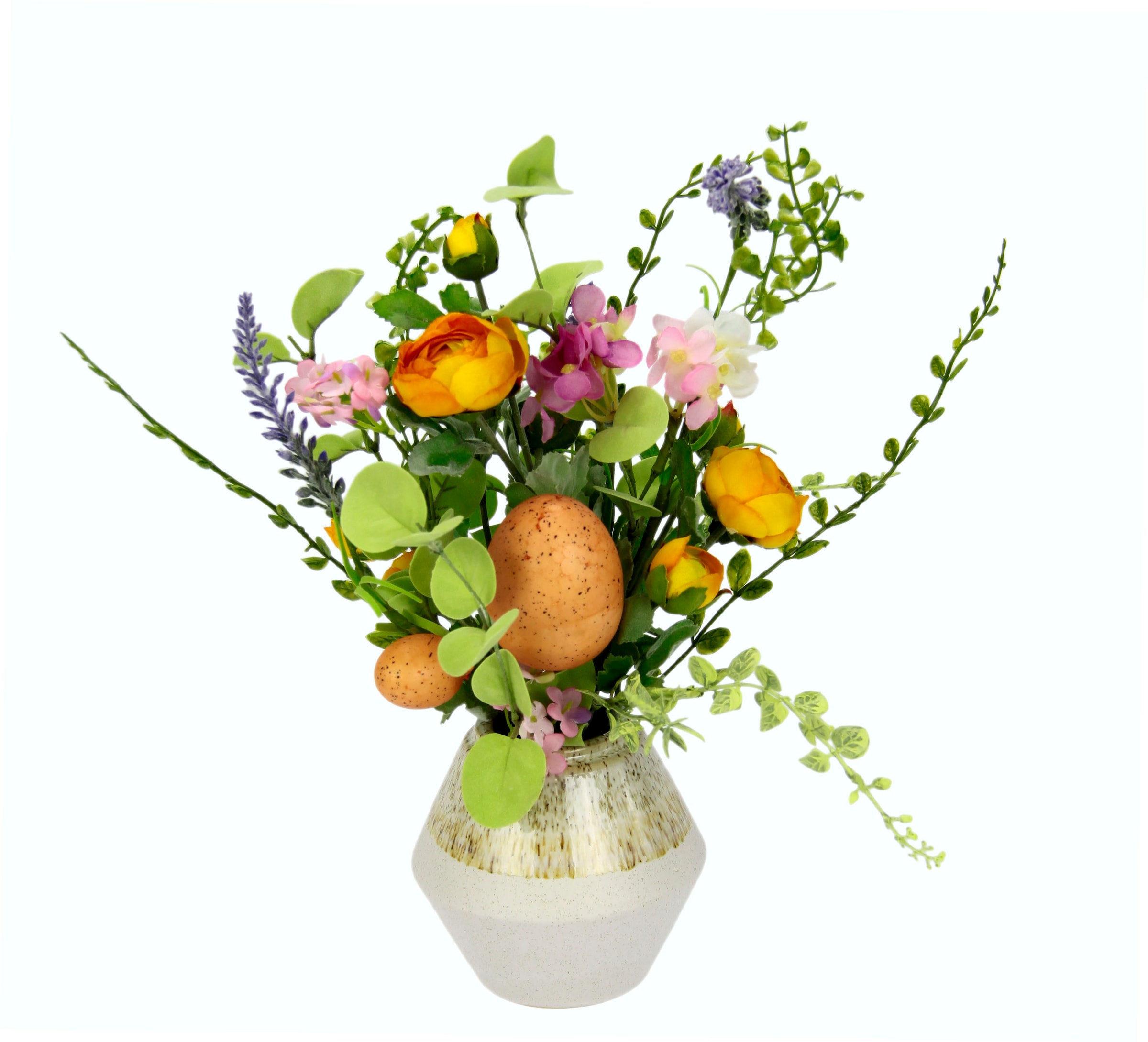 I.GE.A. Kunstblume »Mixed-Arrangement mit aus Ei«, bestellen Vase auf Raten Keramik