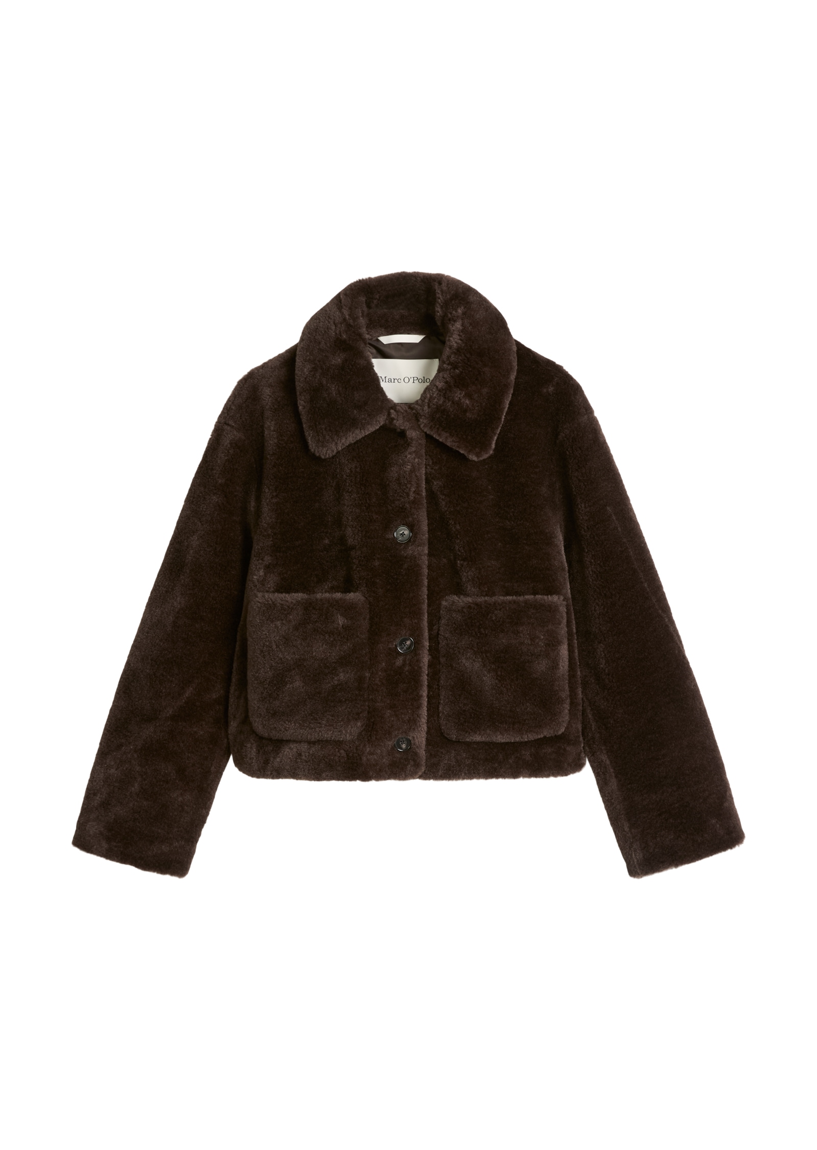 Marc O'Polo Plüschjacke Teddyplüsch regular aus recyceltem Polyester