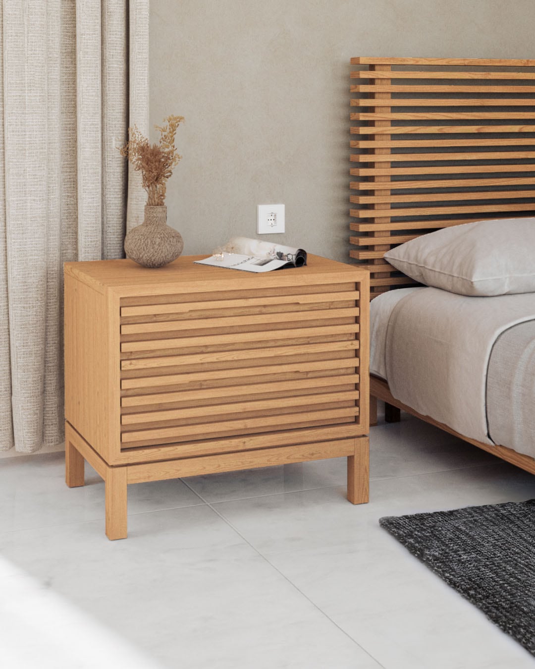 andas Nachttisch »Tanner Nachttisch aus Eschenholz mit zwei Schubladen« 1 Stk. tlg.
