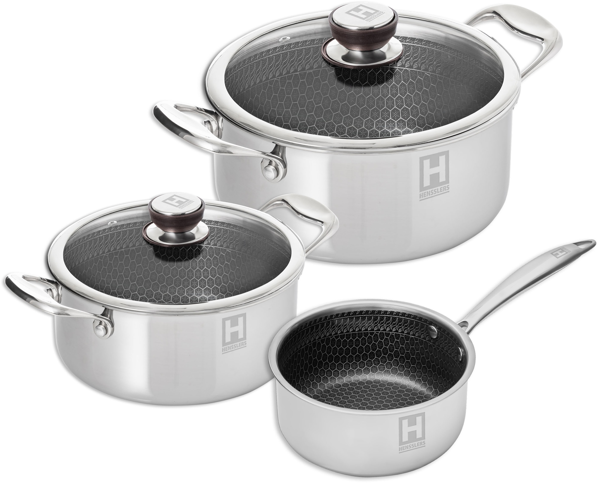 HENSSLERS Topf-Set, Edelstahl, (Set, 5 tlg., 1 Universaltopf Ø 20 cm und Ø günstig online kaufen