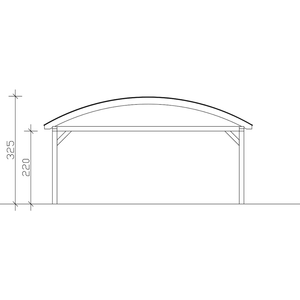 Skanholz Doppelcarport »Franken«, Leimholz-Nordisches Fichtenholz, 550 cm, hellbraun