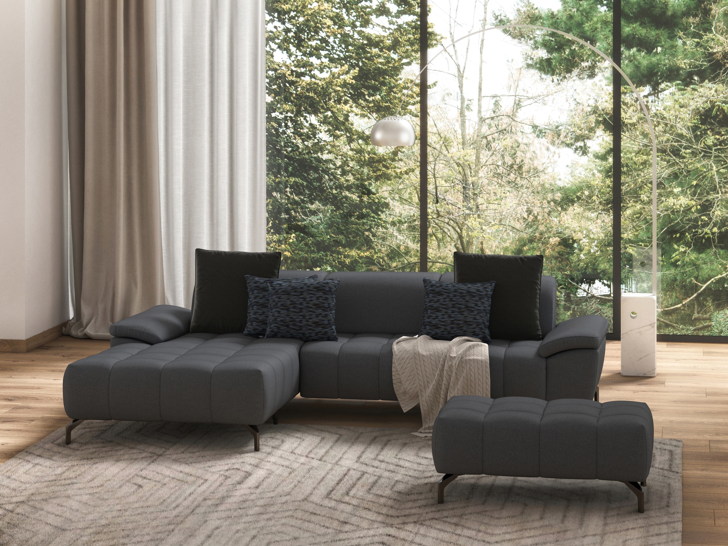 sit&more Ecksofa »Cool L-Form«, wahlweise mit Kopfteilverstellung und Vorziehsitz, motorisch