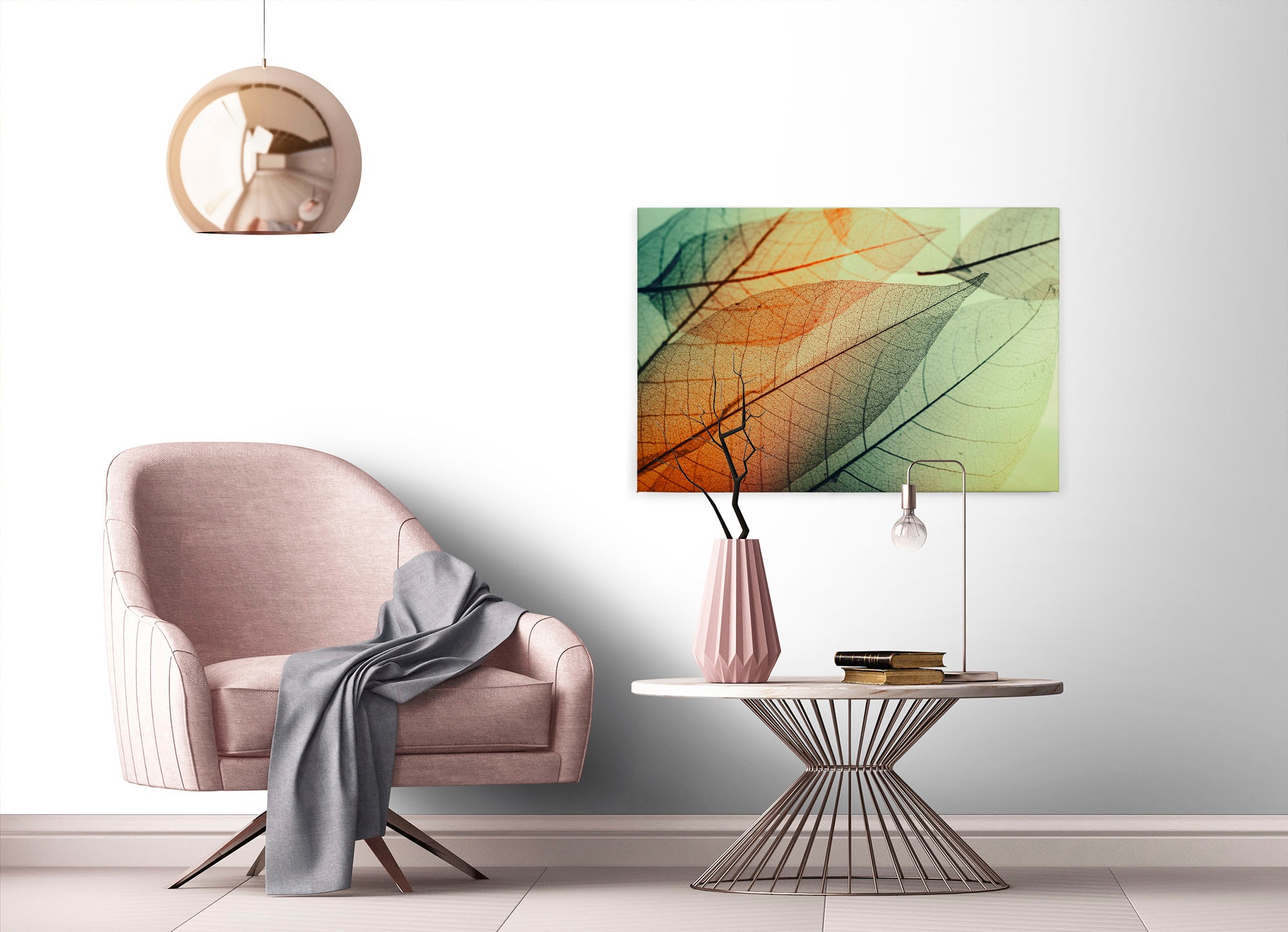 A.S. Création Leinwandbild »Limpid Leaf«, Kunst-Natur-Kinder, (1 St.), Keilrahmen Moderne Blätter Bunt Leinwand-Bild Wohnzimmer modern Kinder