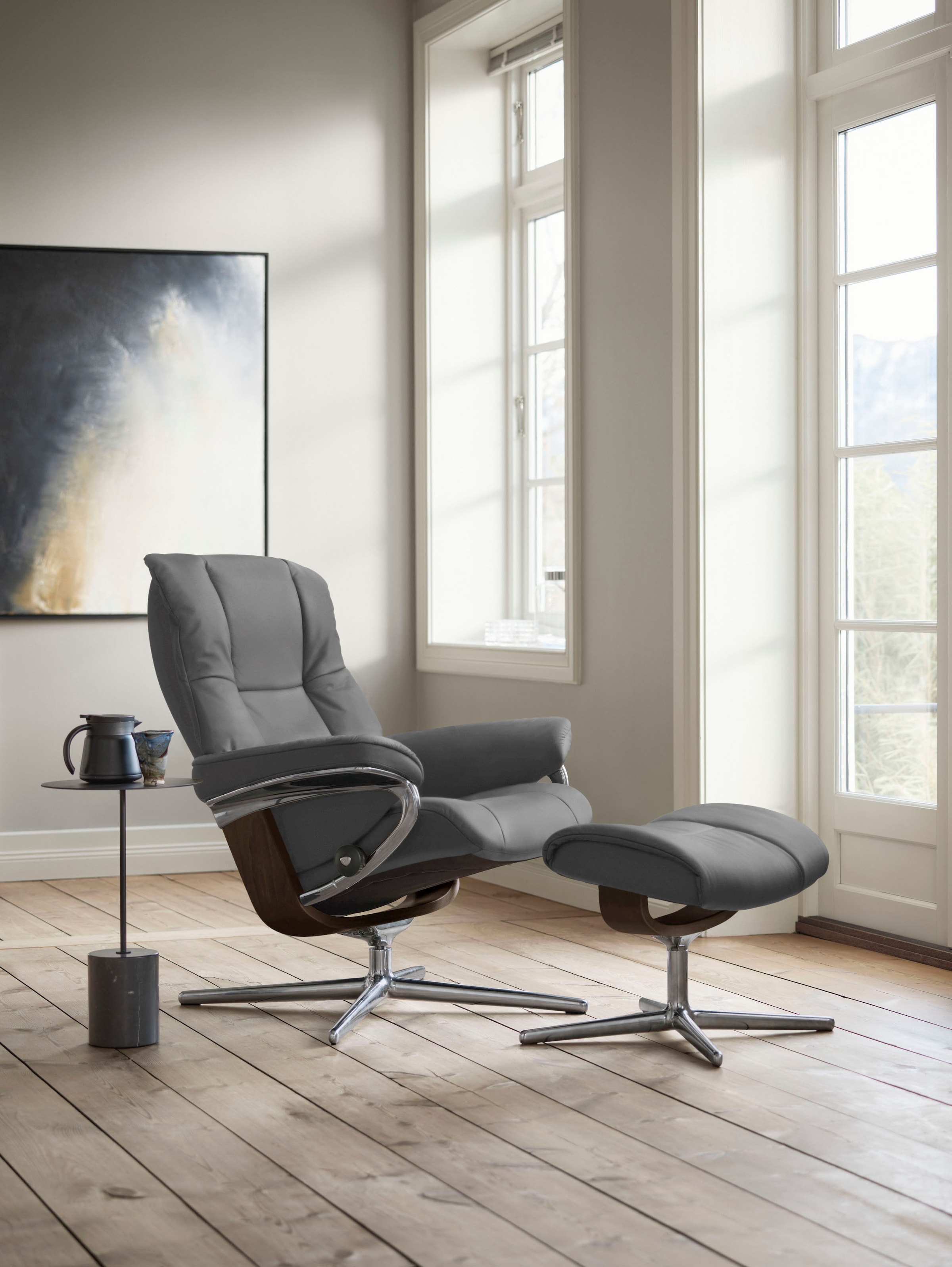 Stressless® Fußhocker »Mayfair« mit Cross Base, Größe S, M & L, Holzakzent Braun