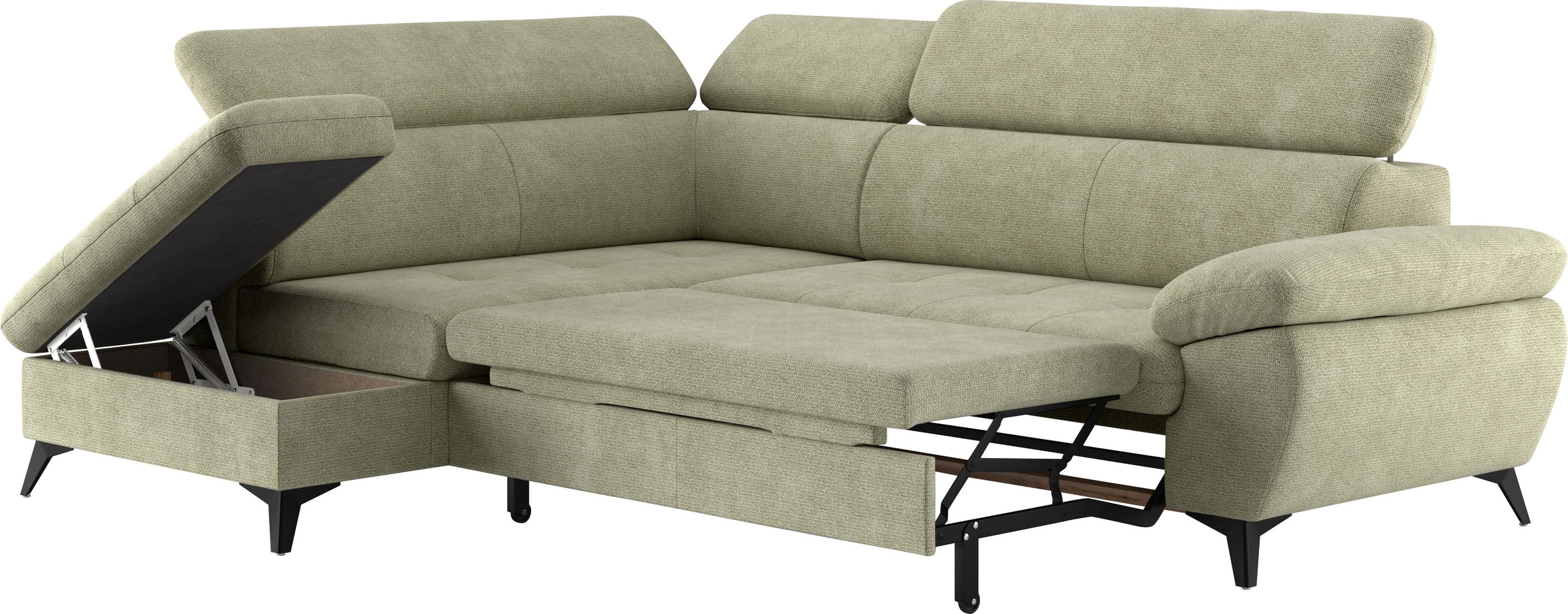 COTTA Ecksofa »Hudson L-Form«, mit Kopfteilverstellung, wahlweise mit Bettfunktion & Bettkasten