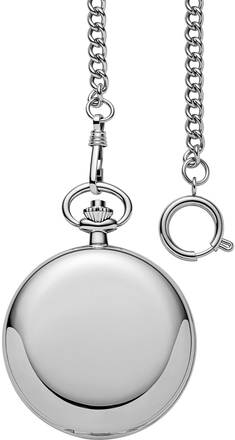 Regent Taschenuhr »P769«, (Set, 2 tlg., mit Kette), Herrenuhr, Handaufzug, Acrylglas