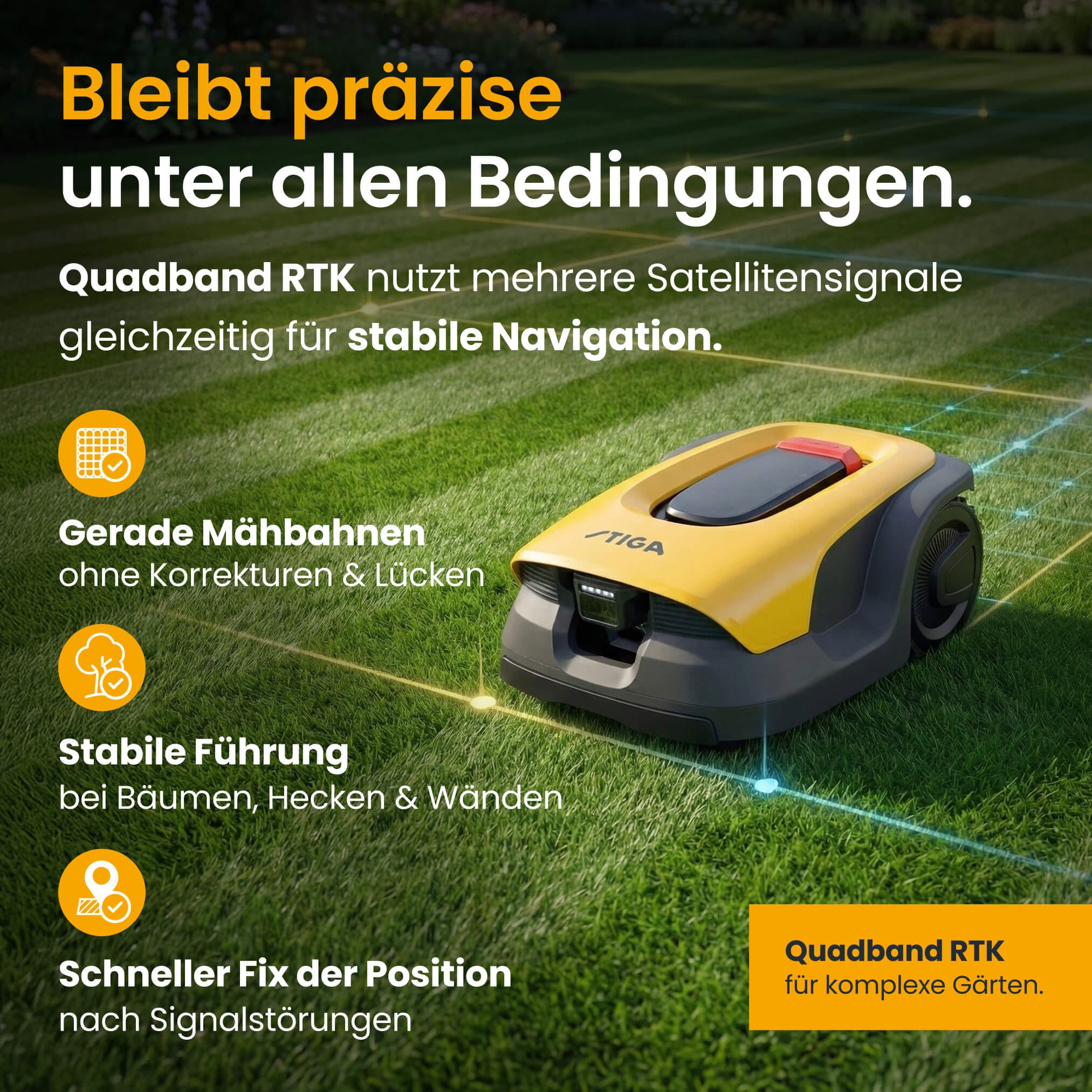 STIGA GARDEN Rasenmähroboter »A 15v« Set,   App-Steuerung, Mehrzonen-Management, RTK+KI-Kamera+VISTA-Technologie