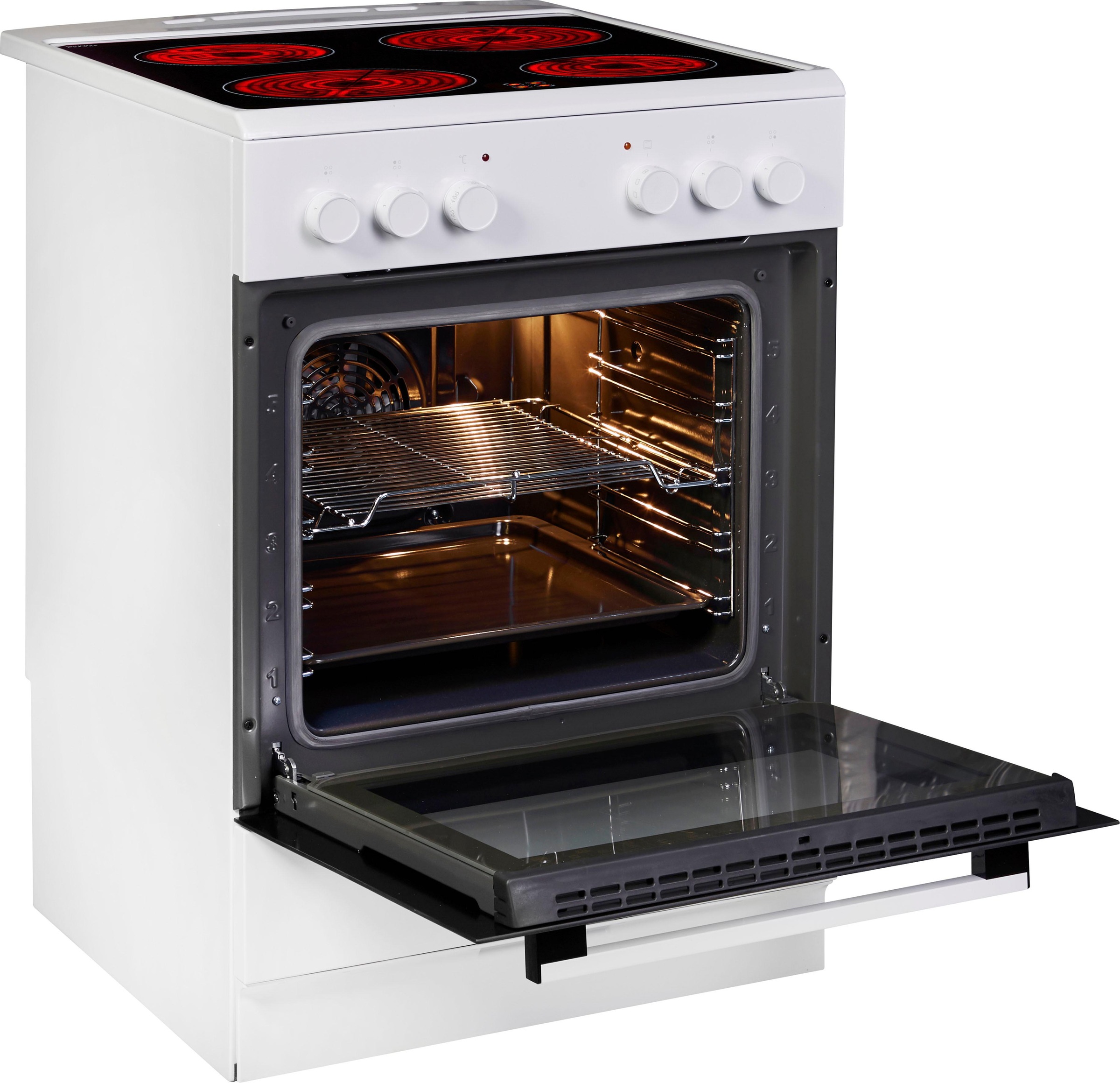 Amica Elektro-Standherd »SHC 913 011 W«, mit Teleskopauszug nachrüstbar, Steam Clean
