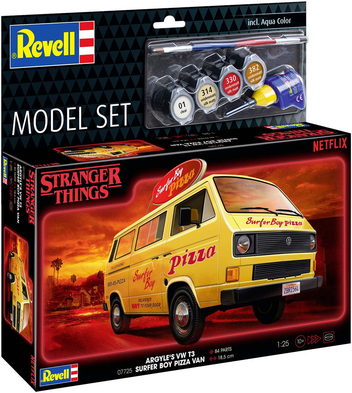 Revell® Modellbausatz »StrangerThings, Argyle’s VW Bus T3 Bulli Surfer Boy« 1:25 Made in Europe