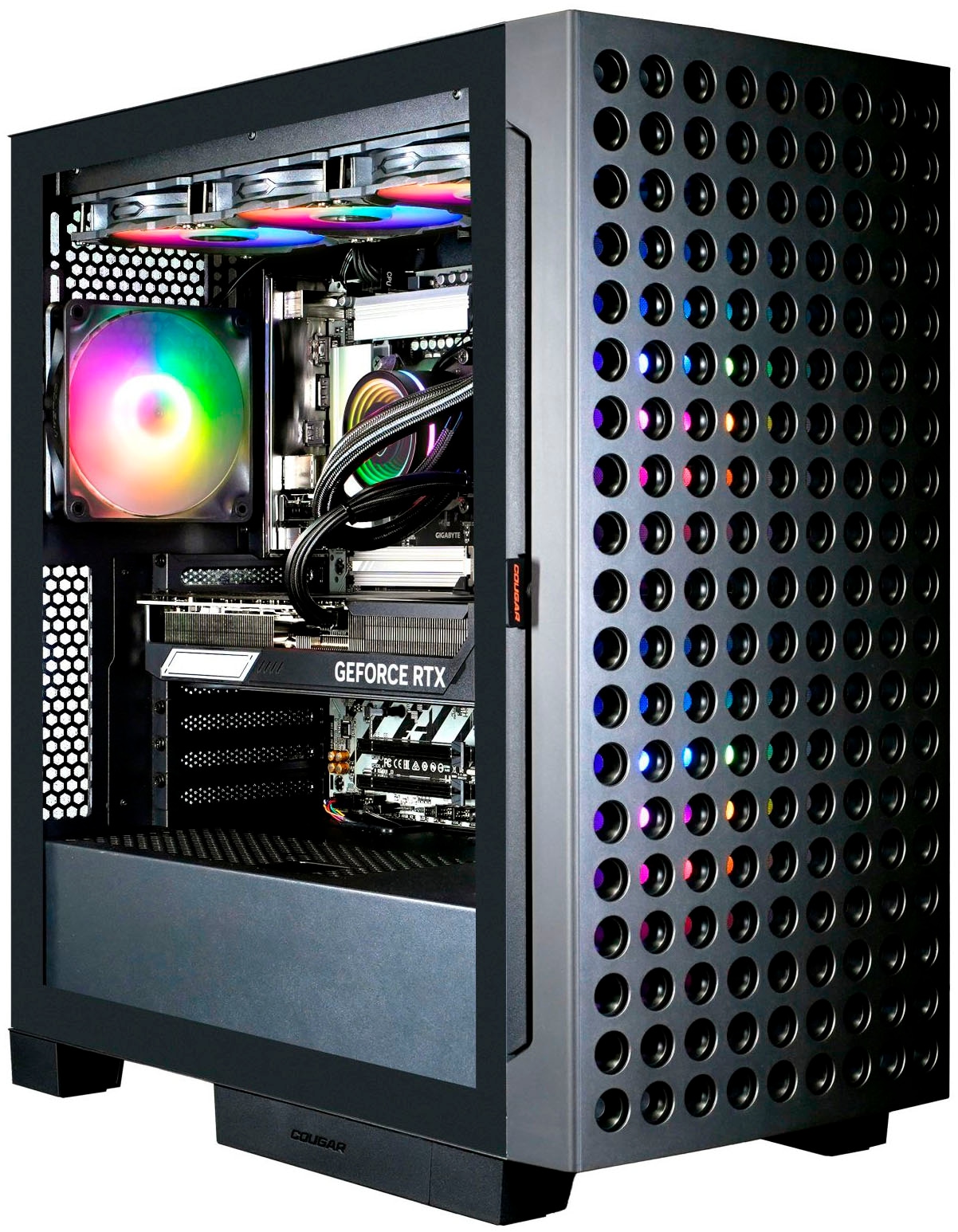 Cougar Gaming-PC-Komplettsystem »MegaDeal AIRFACE ECO BK 2847 Ryzen 5 9600X 32GB DDR5 1TB SSD RTX 5070« 34 ″ AMD Ryzen 5 GeForce RTX? 5070 32 GB RAM 1.000 GB SSD Windows 11, DDR5 RAM + MSI MAG 342CQR E2 Curved Monitor 86cm (34")
