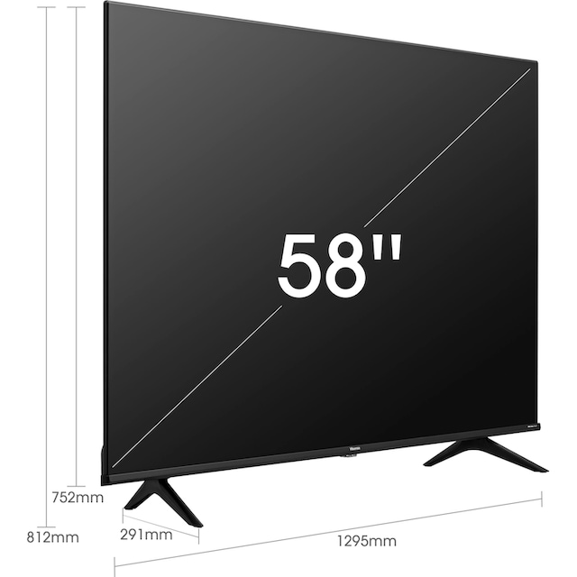 Hisense LED-Fernseher »58A6FG«, 146 cm/58 Zoll, 4K Ultra HD, Smart-TV, Triple  Tuner DVB-C/S/ S2/ T/ T2,Frameless,Alexa Built-In,DTS Virtual X online  bestellen