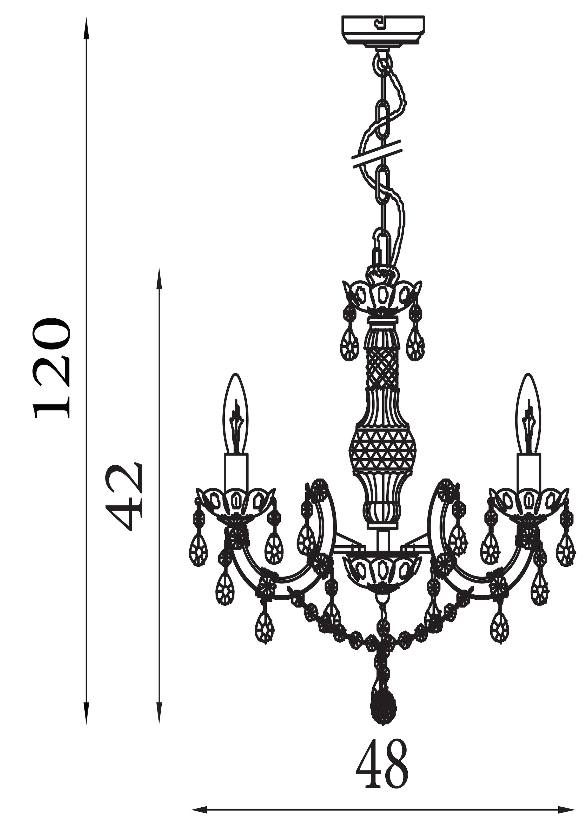 Searchlight Pendelleuchte »Marie Therese 5Lt Leuchte - Glas & Acryl« E14 1 Stk.