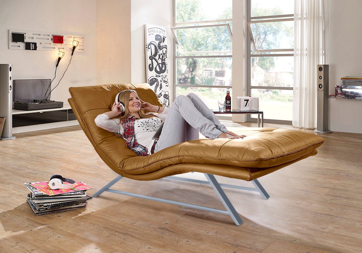 W.SCHILLIG Relaxliege »daily dreams«, in Waffelkissen-Optik, wahlweise mit Motor, Kufengestell, in 2 Breiten