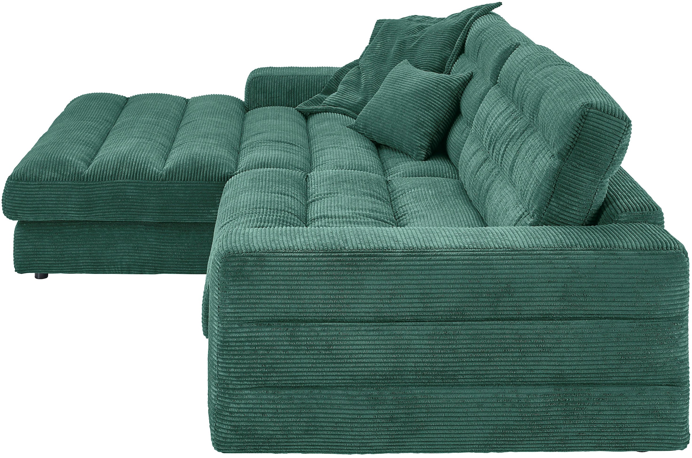 3C Candy Ecksofa »Stripes Mega-Sofa, bequem und komfortabel, L-Form«, Lose Rückenkissen, mit feiner Quersteppung, Cord-Bezug