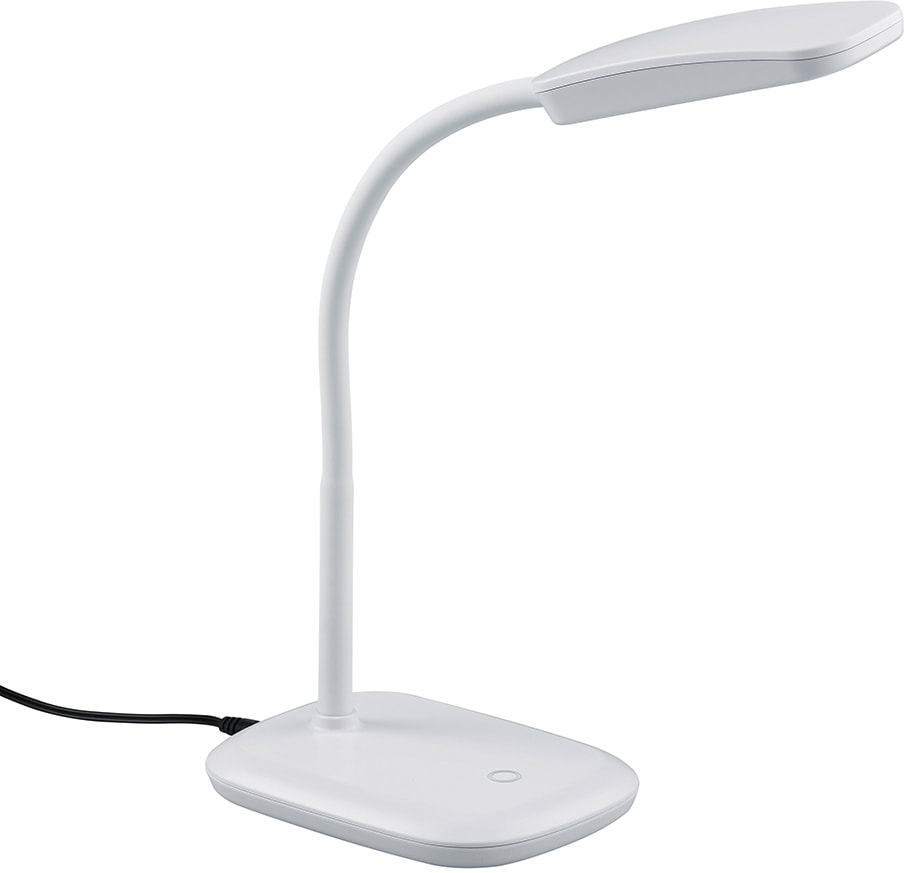 TRIO Leuchten LED Tischleuchte »Boa«, 1 flammig-flammig, Schreibtischlampe, weiß, Touch Dimmer, warmweiß, verstellbarer Flexarm