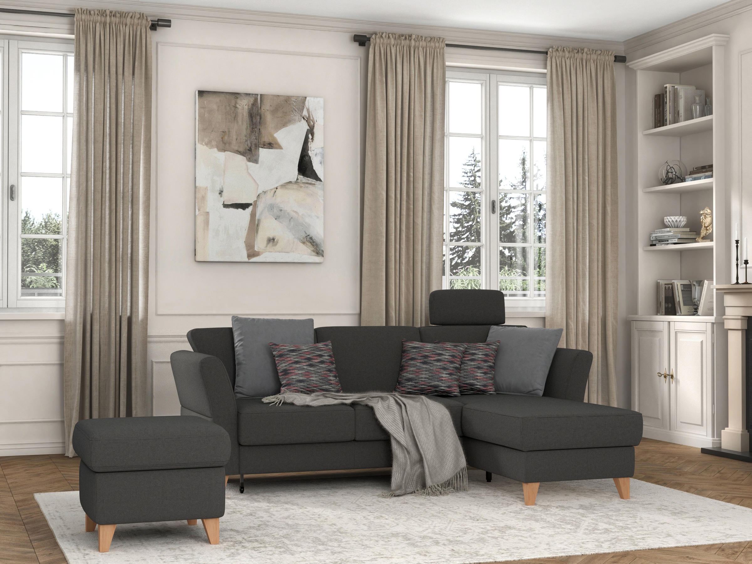sit&more Ecksofa »Visby L-Form«, Wahlweise mit Bettfunktion und Bettkasten, günstig online kaufen