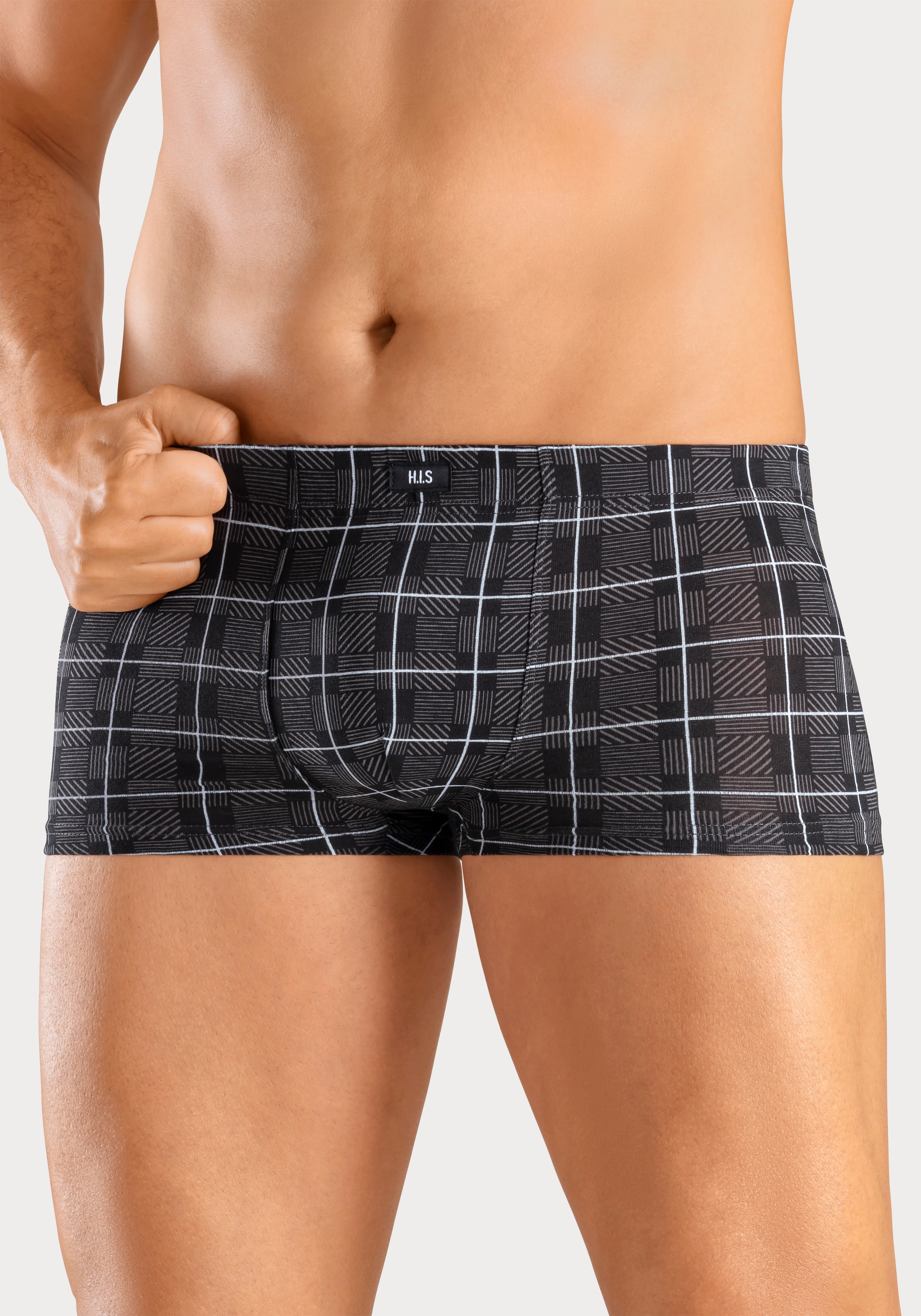 H.I.S Boxershorts, (Packung, 5 St.), in Hipster-Form aus Baumwoll-Stretch